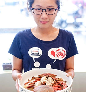 錦園漁夫料理-「麻油萬里蟹」。