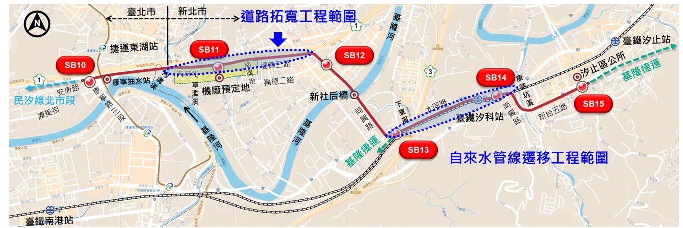 汐東線要徑工程施工範圍
