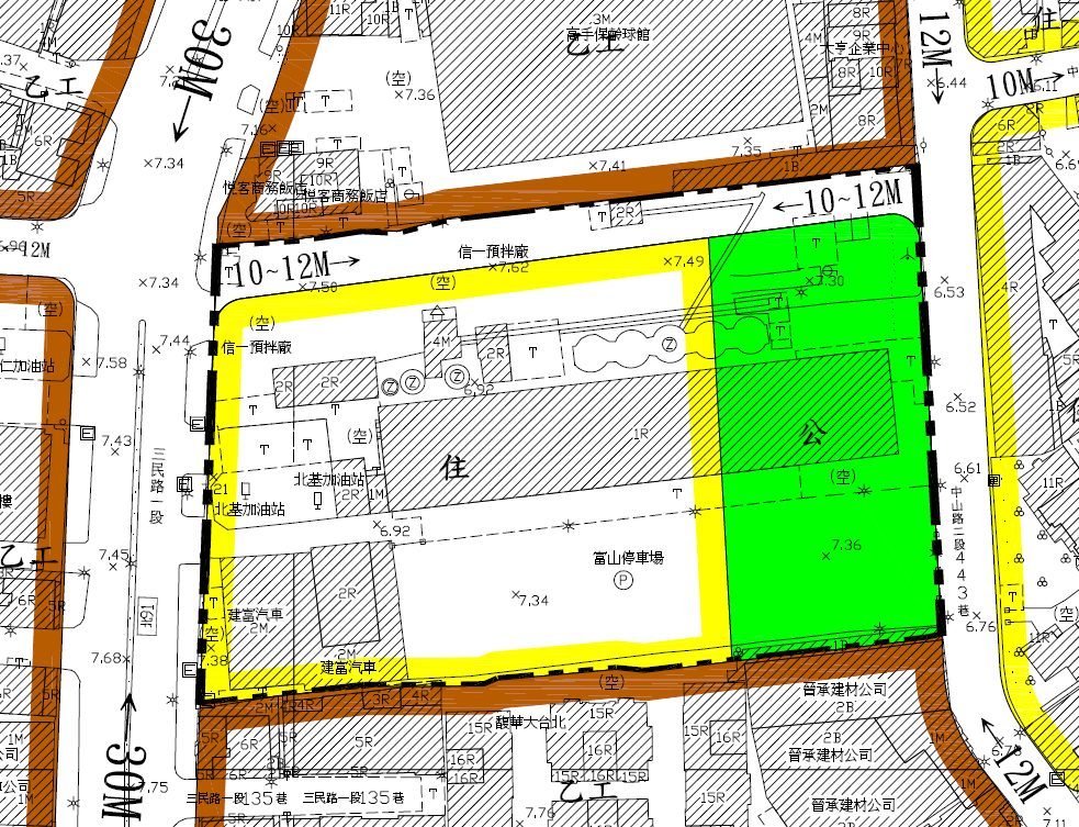 板橋三民路工業區轉型細部計畫示意圖。