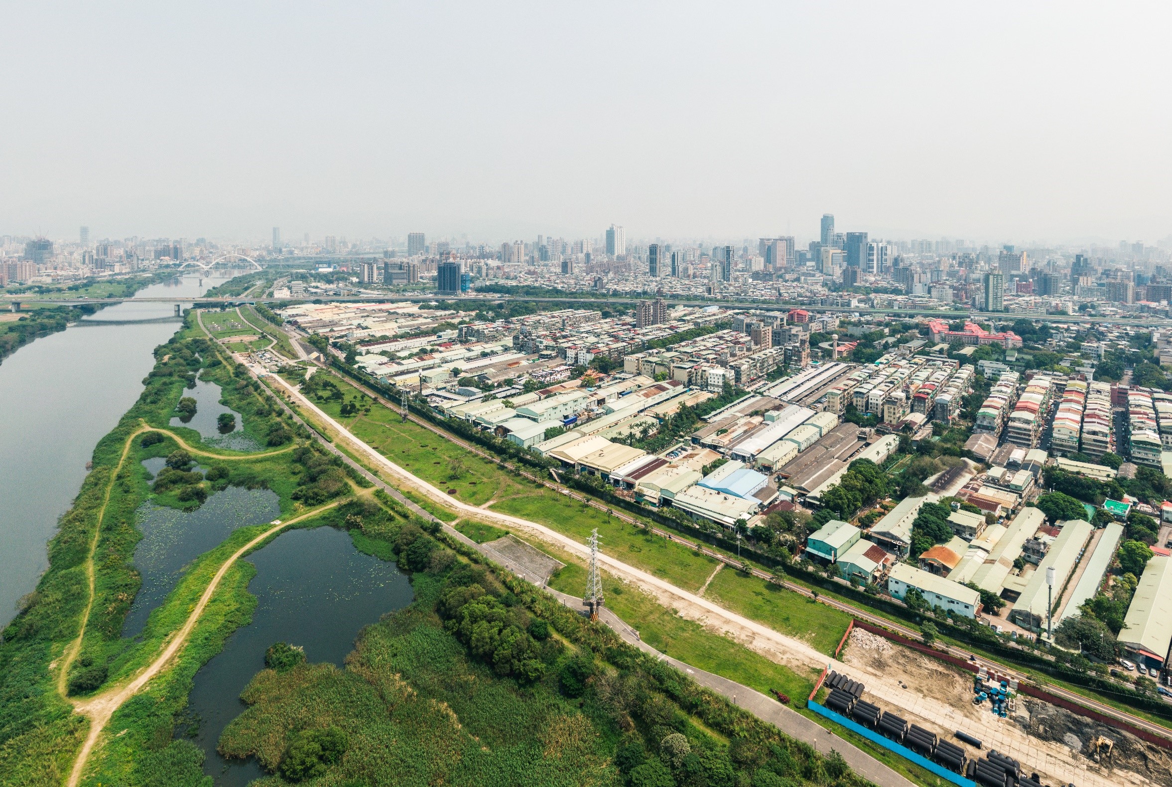 板橋浮洲現況空拍圖。