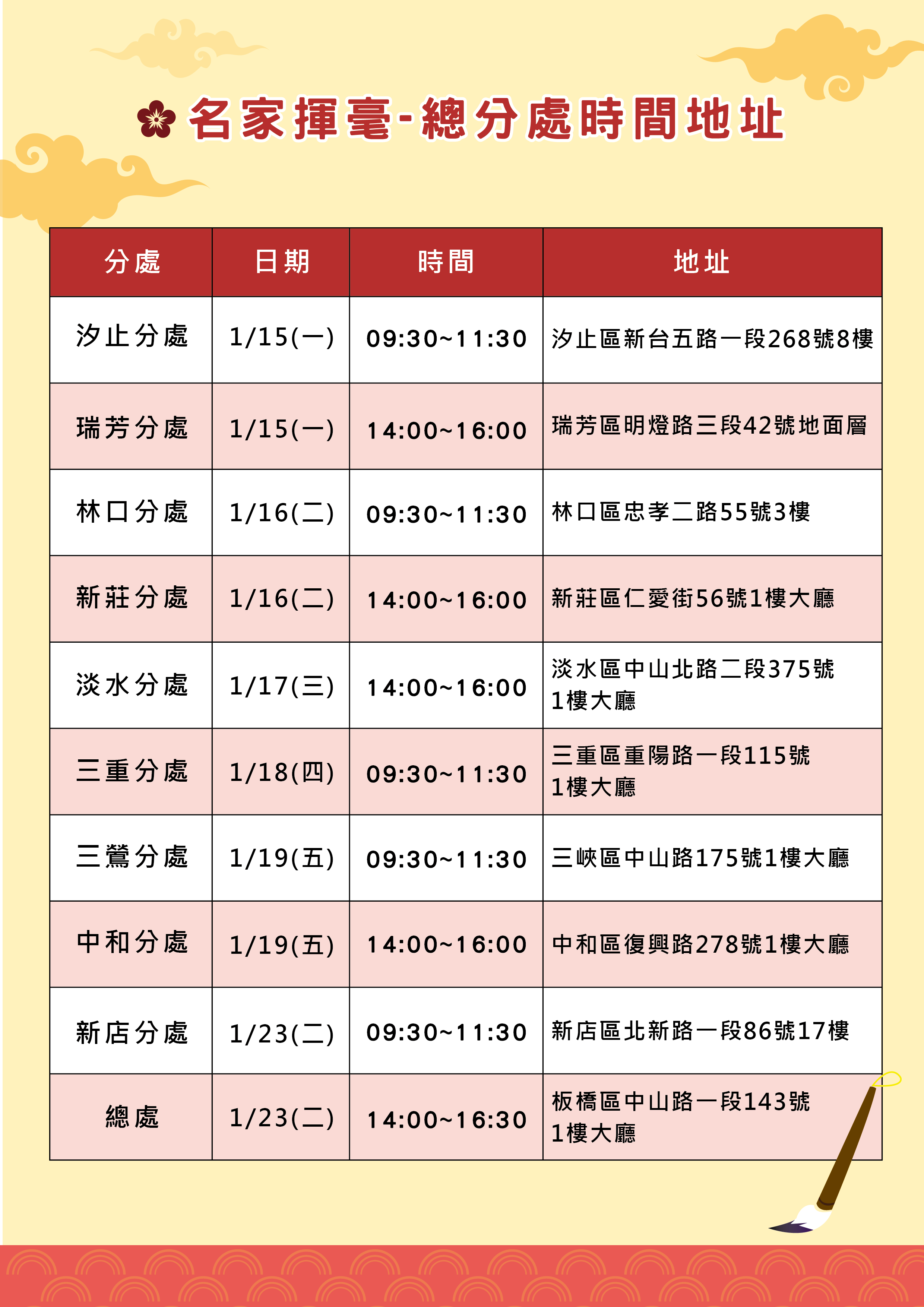 名家揮毫活動-總分處活動舉辦日