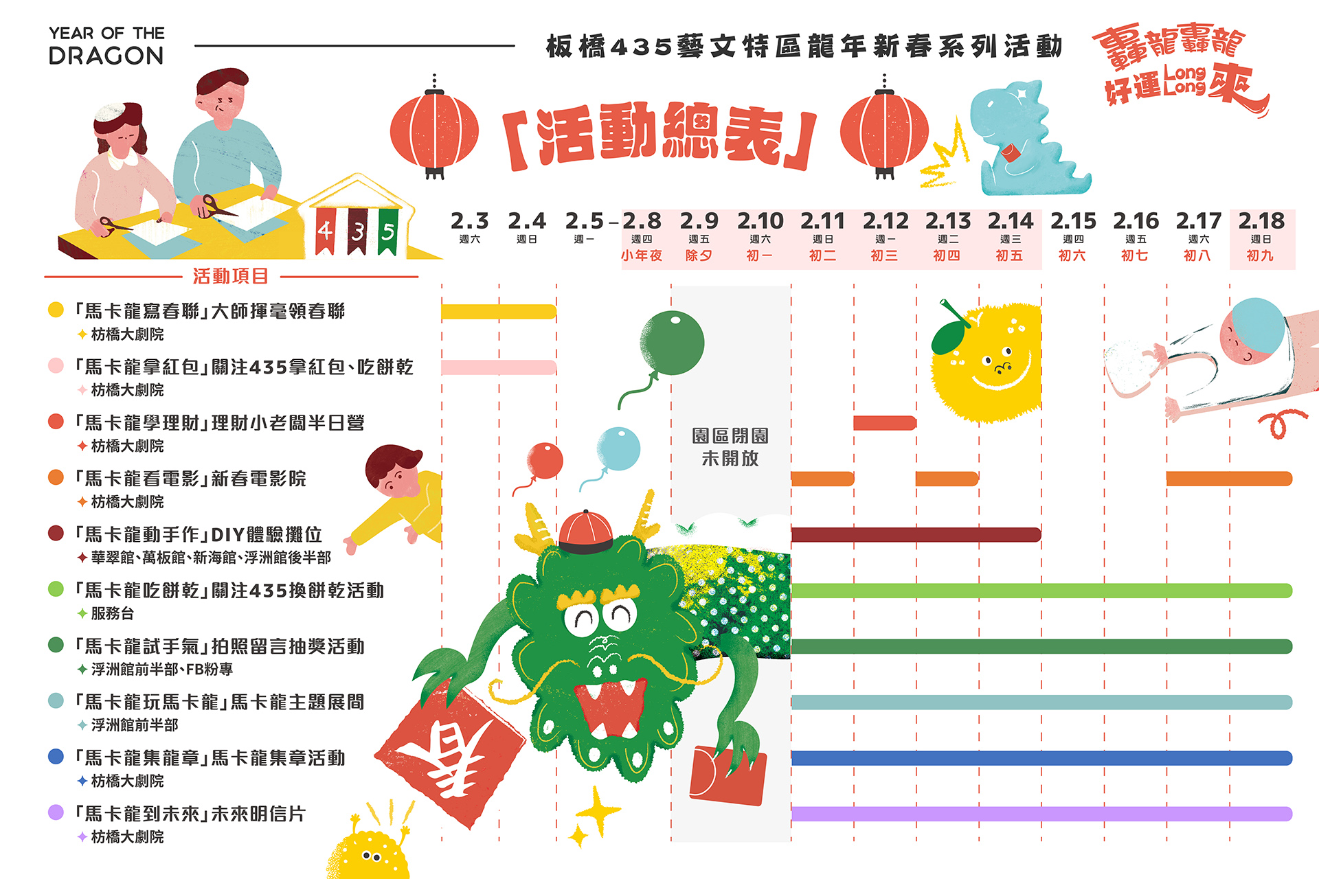  板橋435藝文特區龍年新春系列活動總表