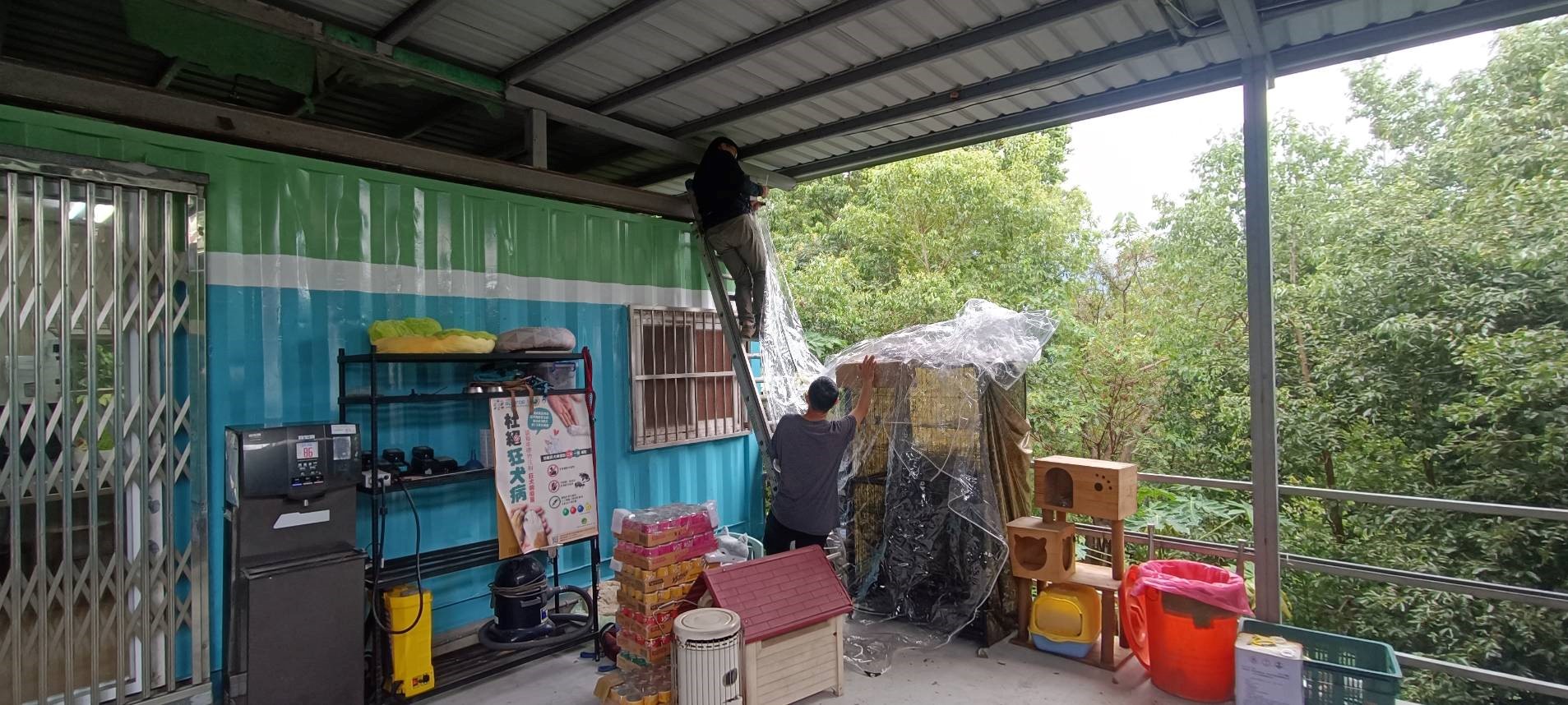 為流浪毛寶貝布置帆布
