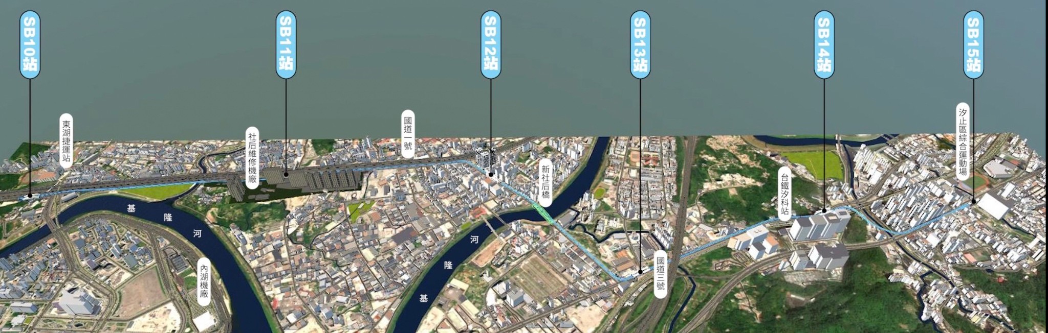 汐東捷運模擬路線圖