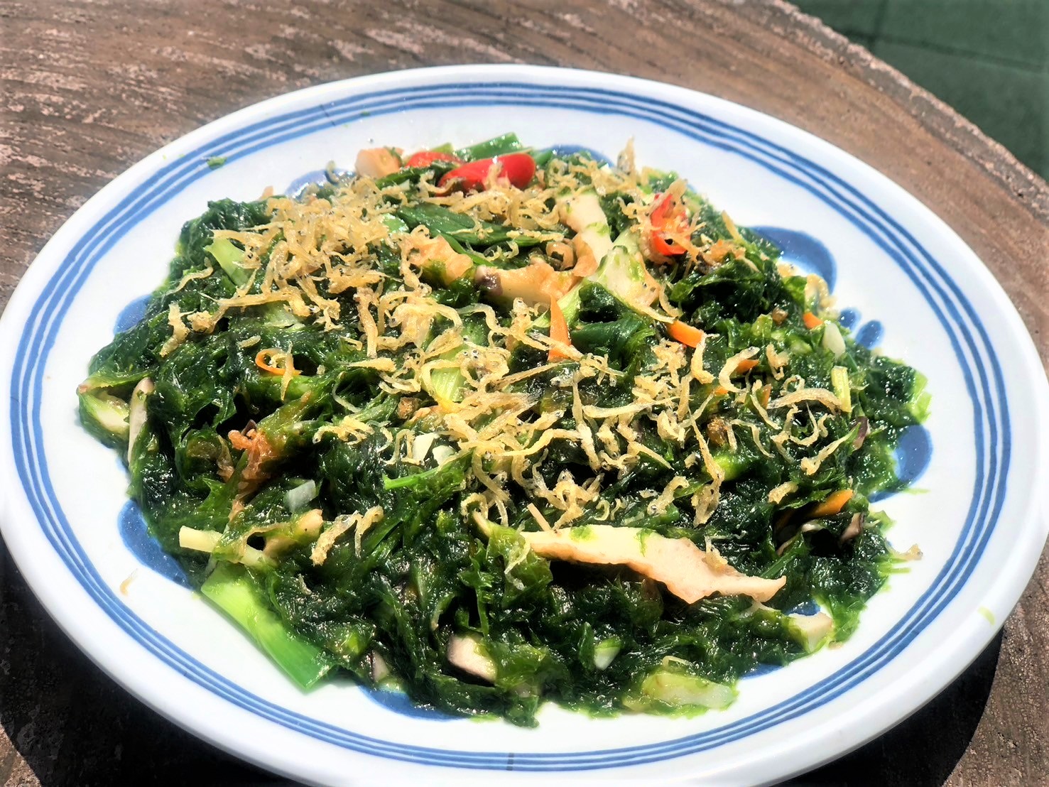 「鮮炒青海菜」海藻獨特的香味及鹹香好滋味