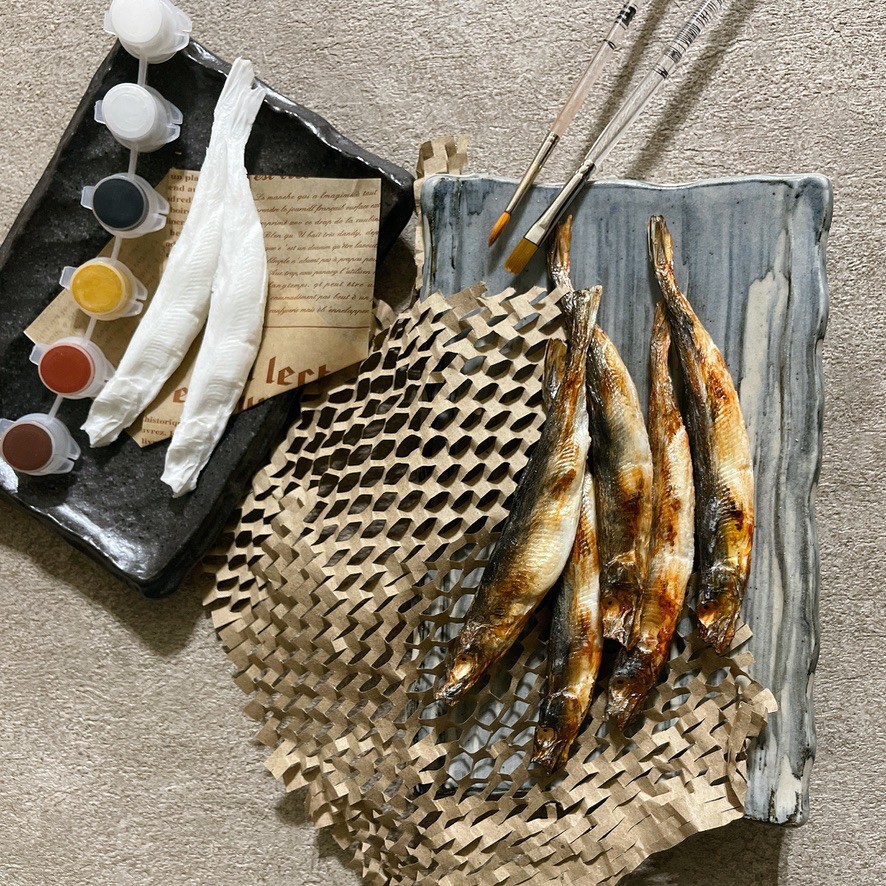 圖5.廖怡寧老師這次還特別準備原色合成樹脂柳葉魚模型，將在現場教你如何「上色」，讓這條柳葉魚變成令人垂涎欲滴的珍饈