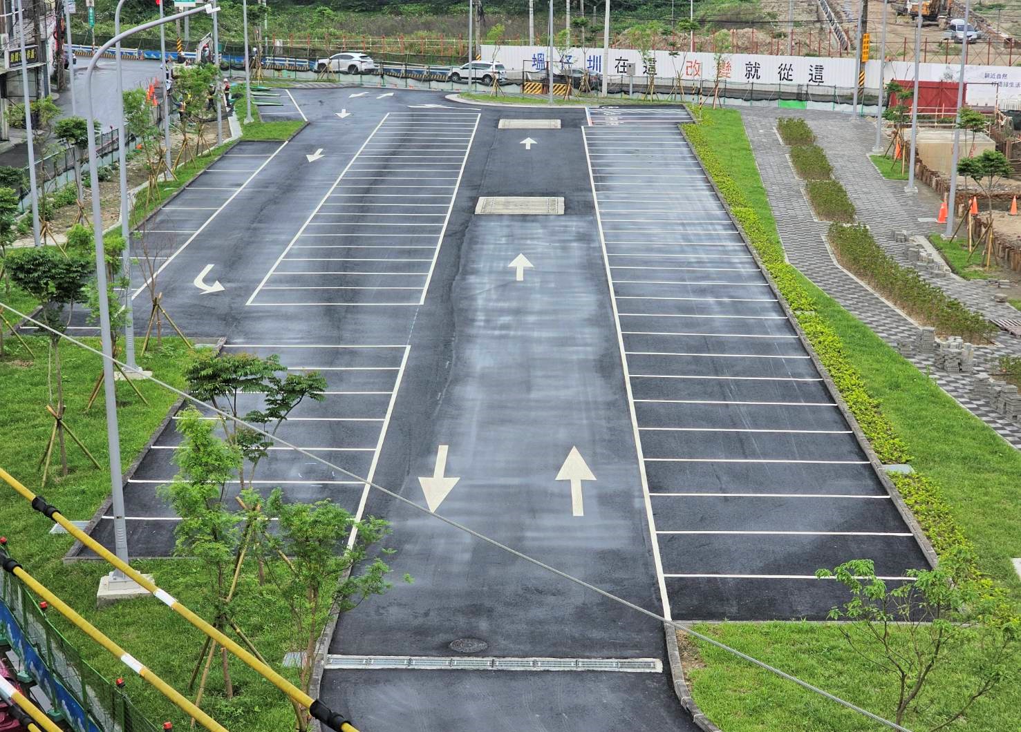 廣停三公共停車場下方，設置廣停三地下滯洪池。新北市地政局提供