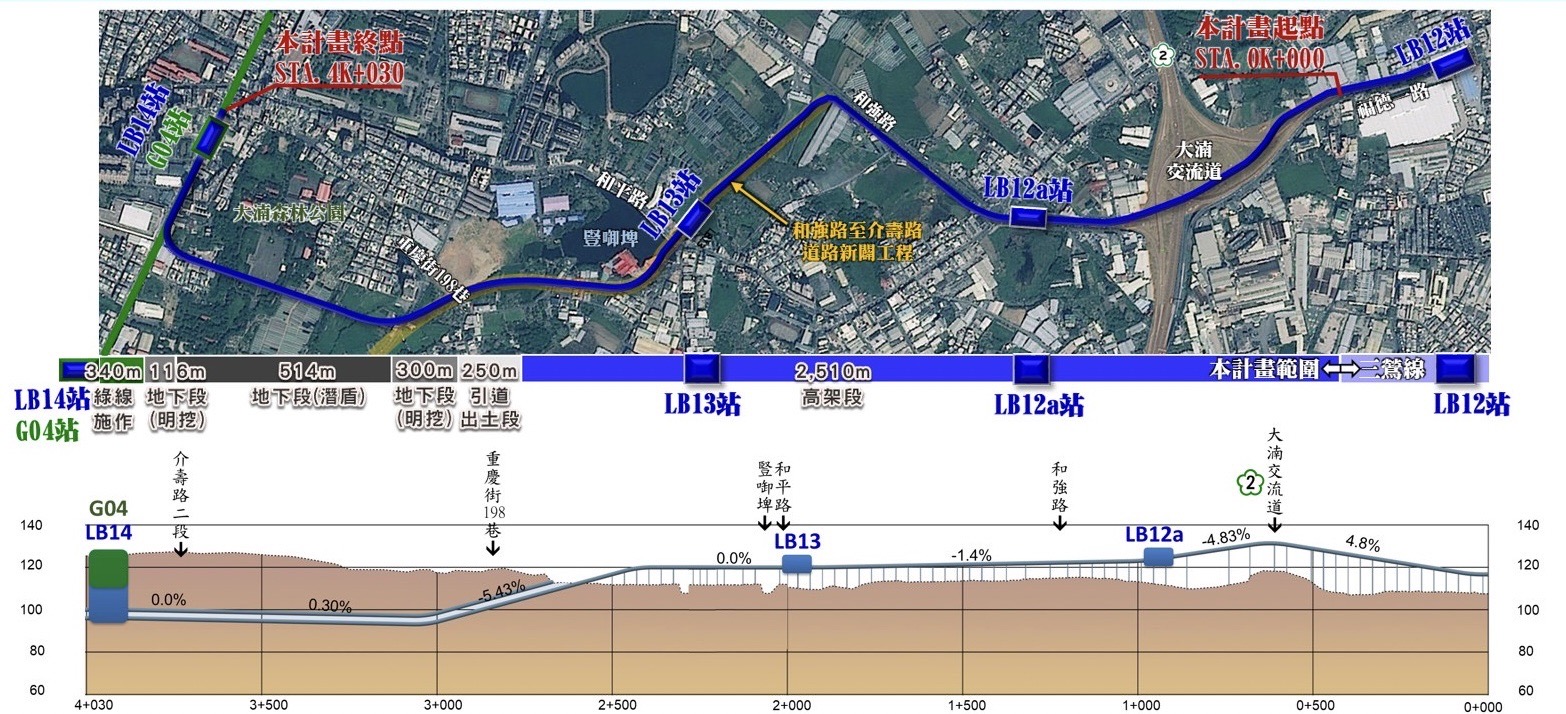 捷運三鶯線延伸桃園八德段路線圖