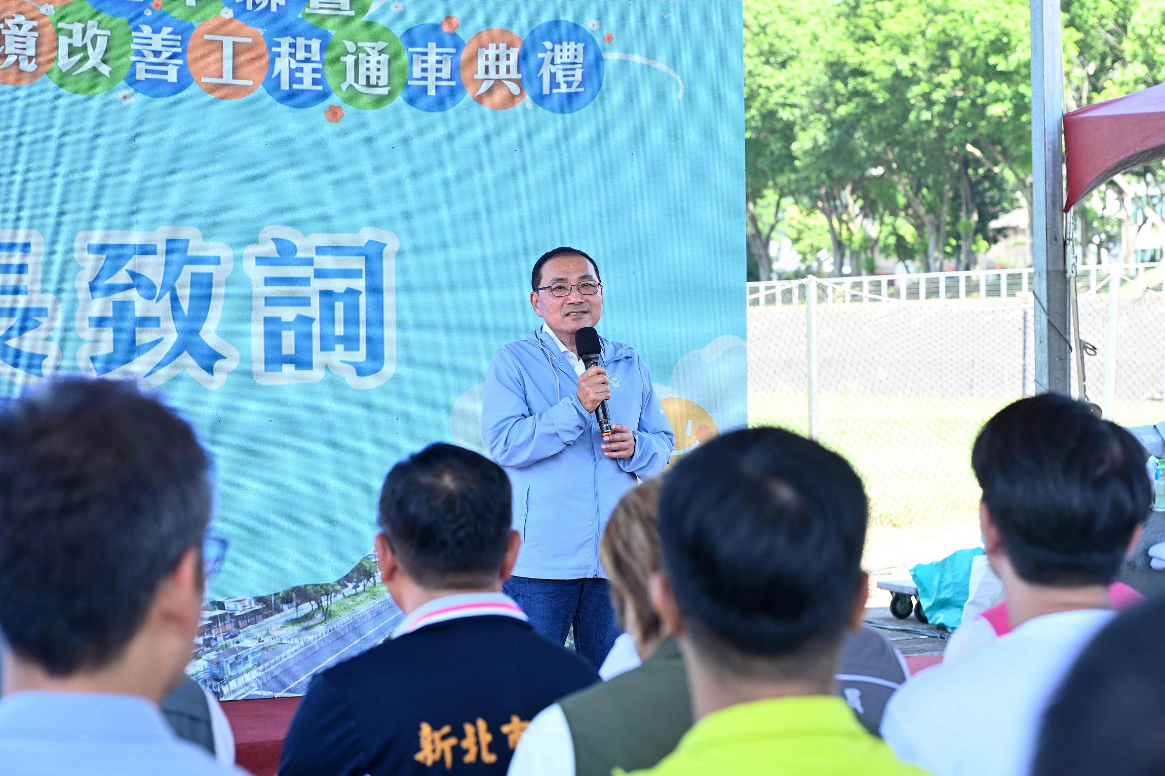 侯友宜致詞表示，大漢溪堤外便道兼顧「河防安全」、「濕地保育」、「交通需求」三大功能