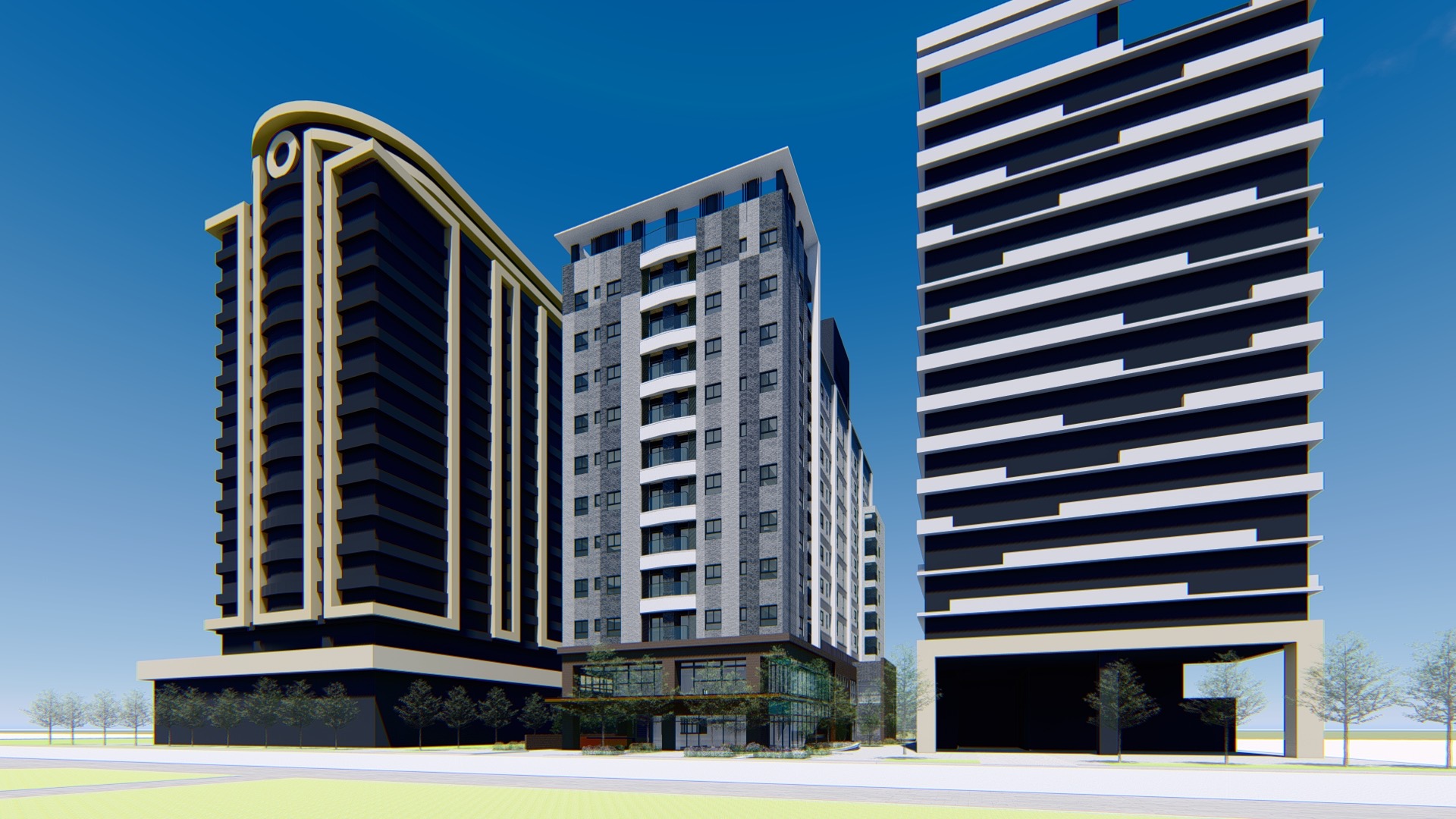 新北市板橋區江翠段青年社會住宅設計規劃模擬圖。