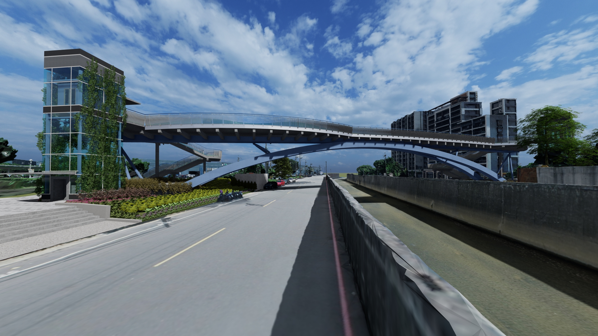 五股環保藝術公園跨河景觀橋新建工程示意圖-最佳規劃設計類優質獎