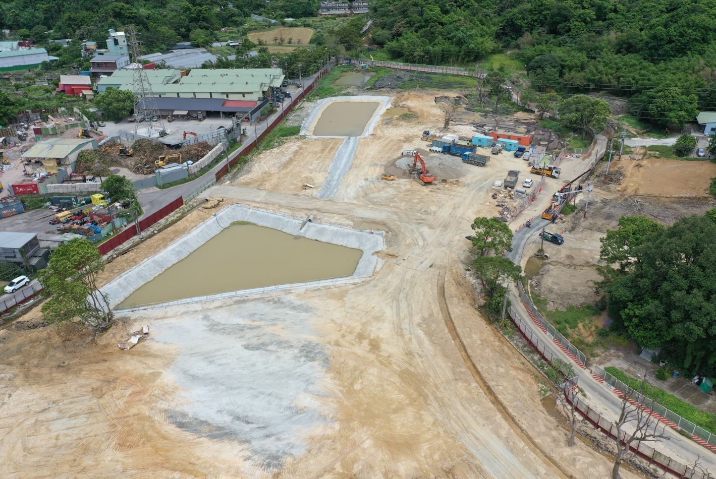 土城司法園區正進行整地等基礎建設工程。內政部土地重劃工程處提供