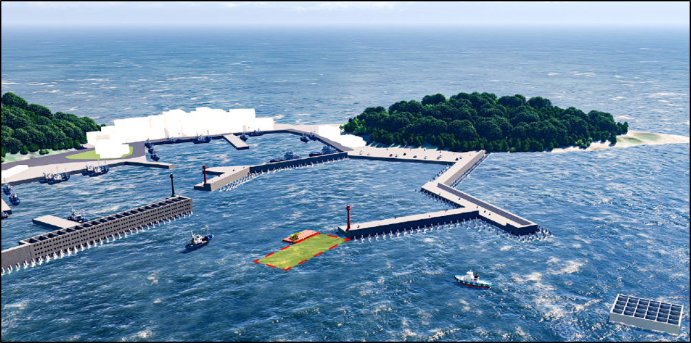 深澳漁港北外廓防波提施工地點示意圖