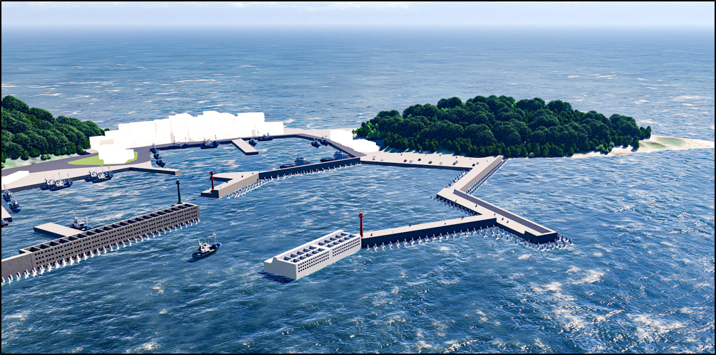 深澳漁港北外廓防波提完工模擬圖