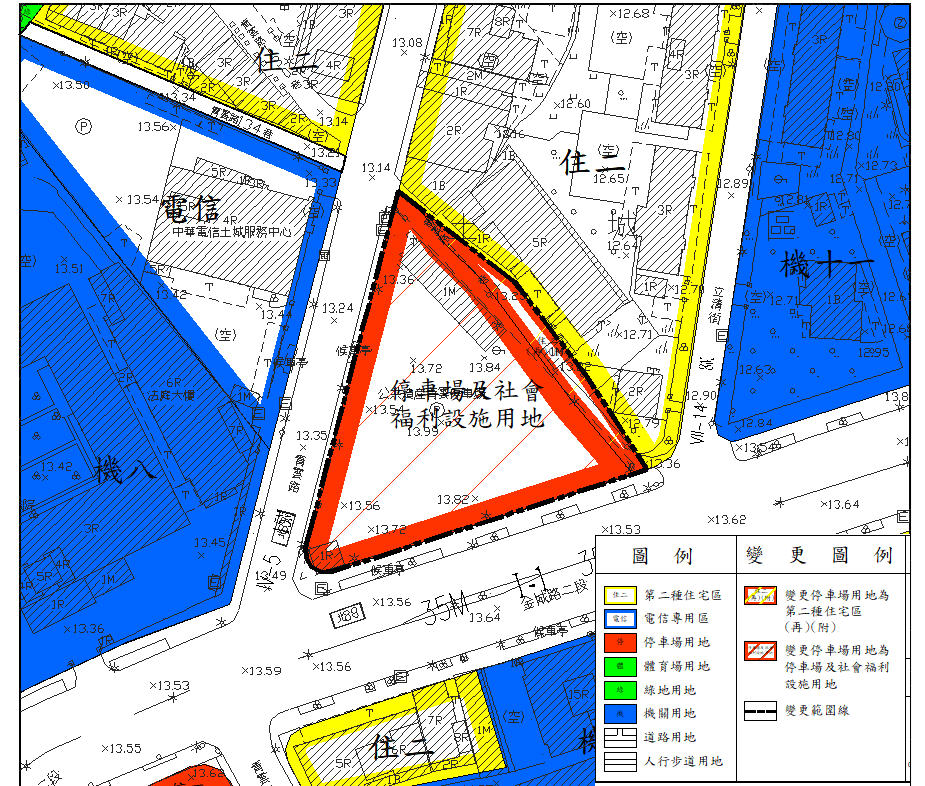 土城板院段基地變更示意圖