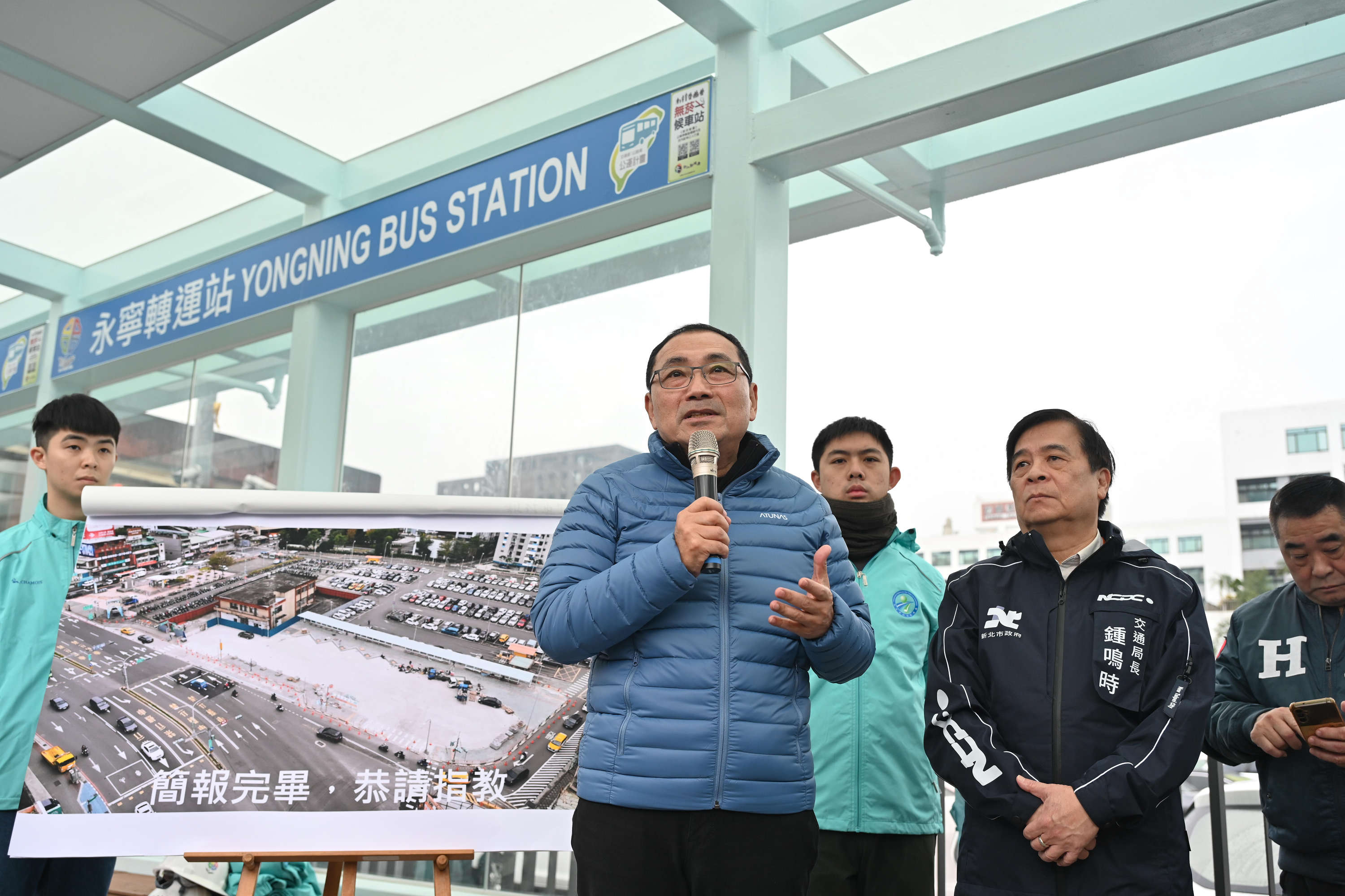 侯友宜今(23)日視察土城永寧微型轉運站工程進度。