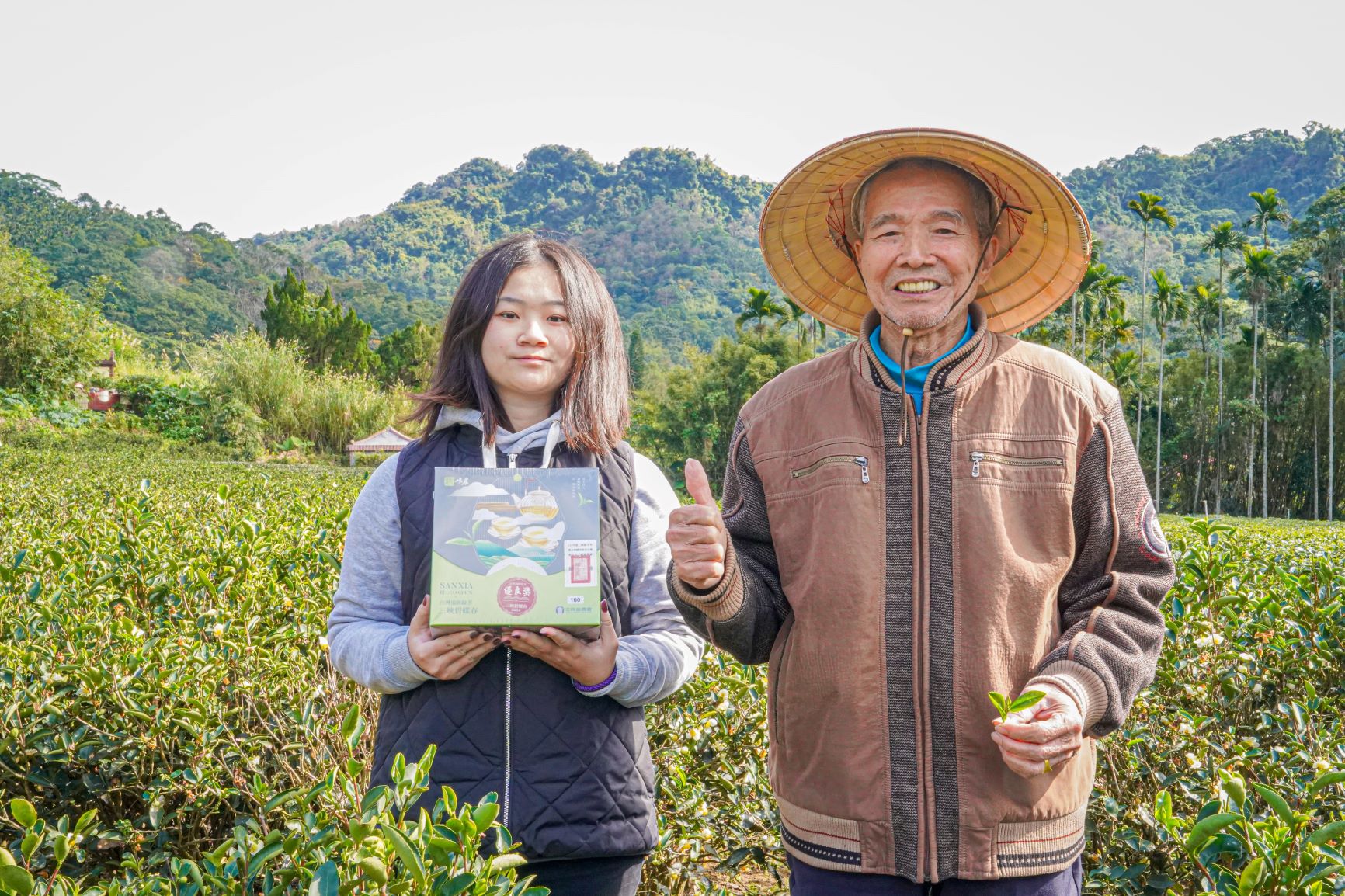 三峽區綠品製茶廠的國寶茶師黃文雄(右)年逾八旬，包攬超過10屆特等獎榮耀