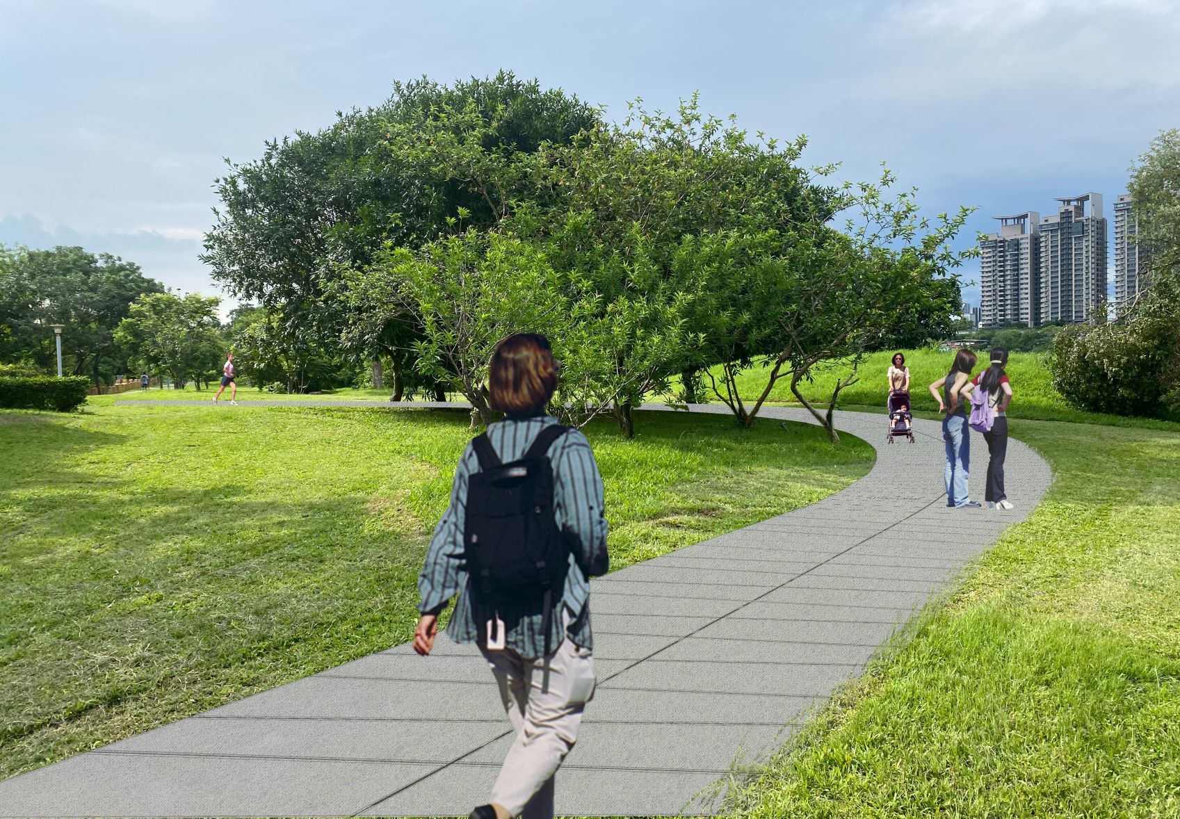  溪州公園混凝土板鋪面效果模擬畫面