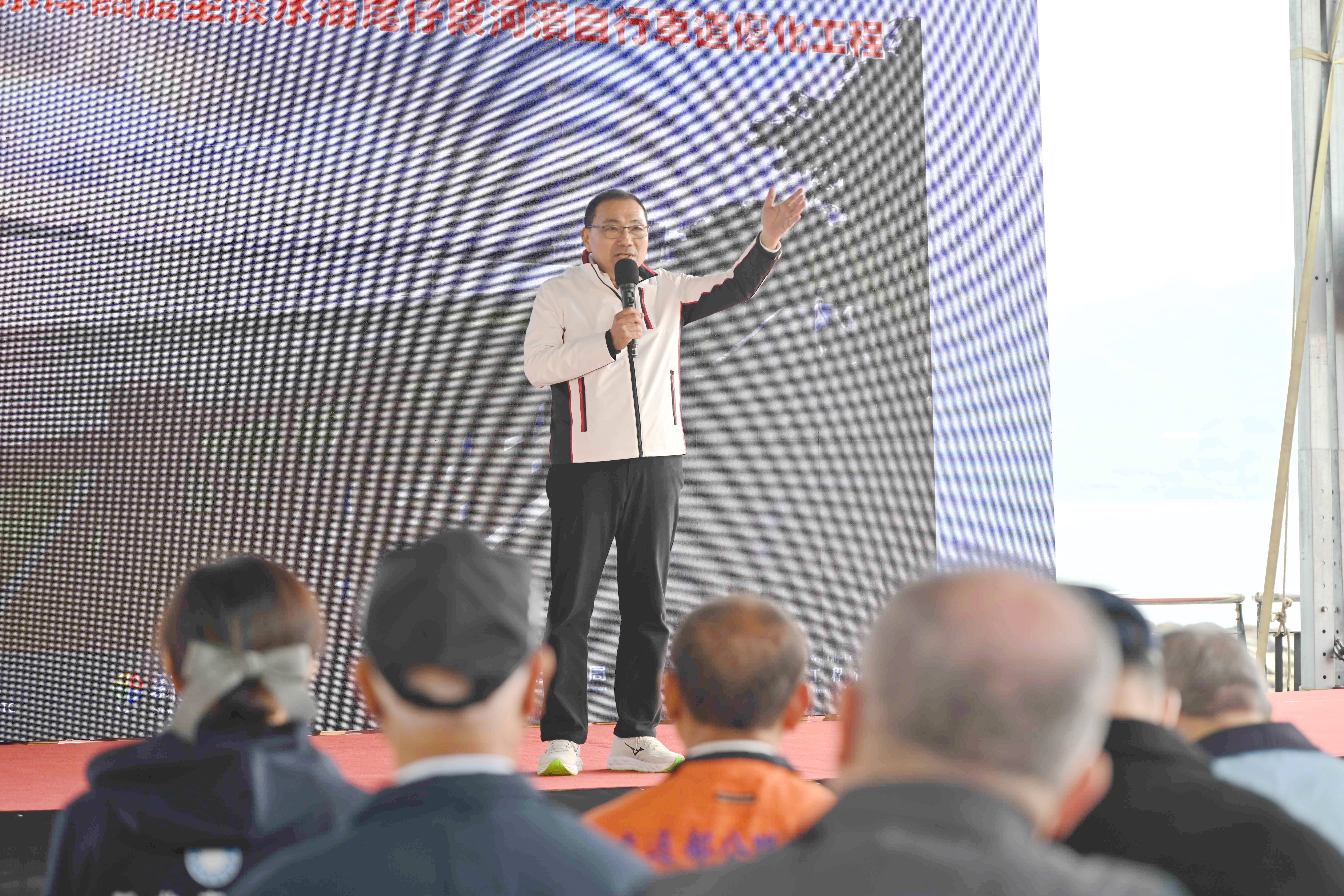 淡水金色水岸自行車道優化開工 侯友宜：環狀串聯淡水八里觀光休閒廊帶