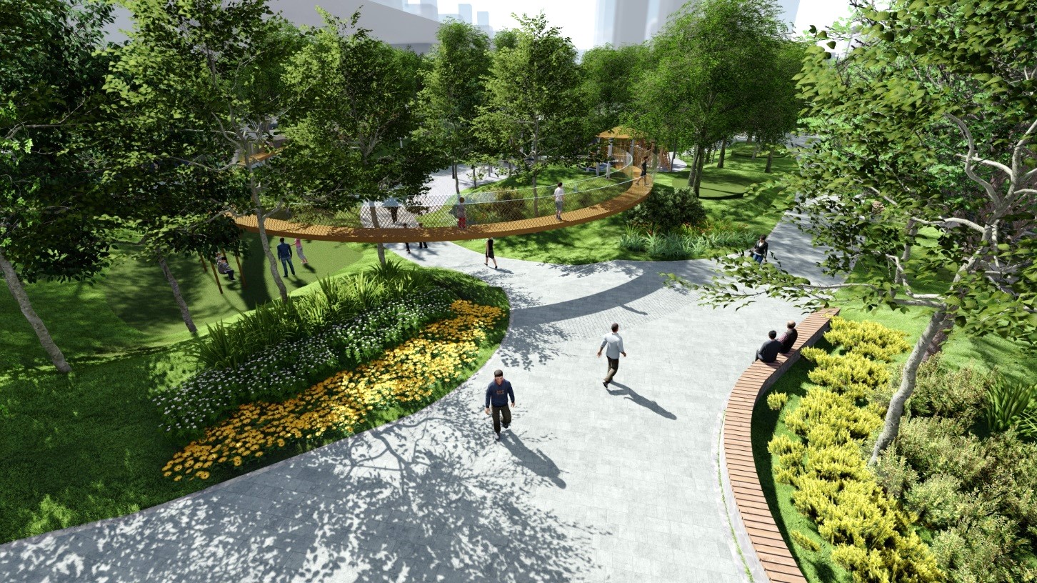 公兒十三公園將有地景花園及空中步道(示意圖)