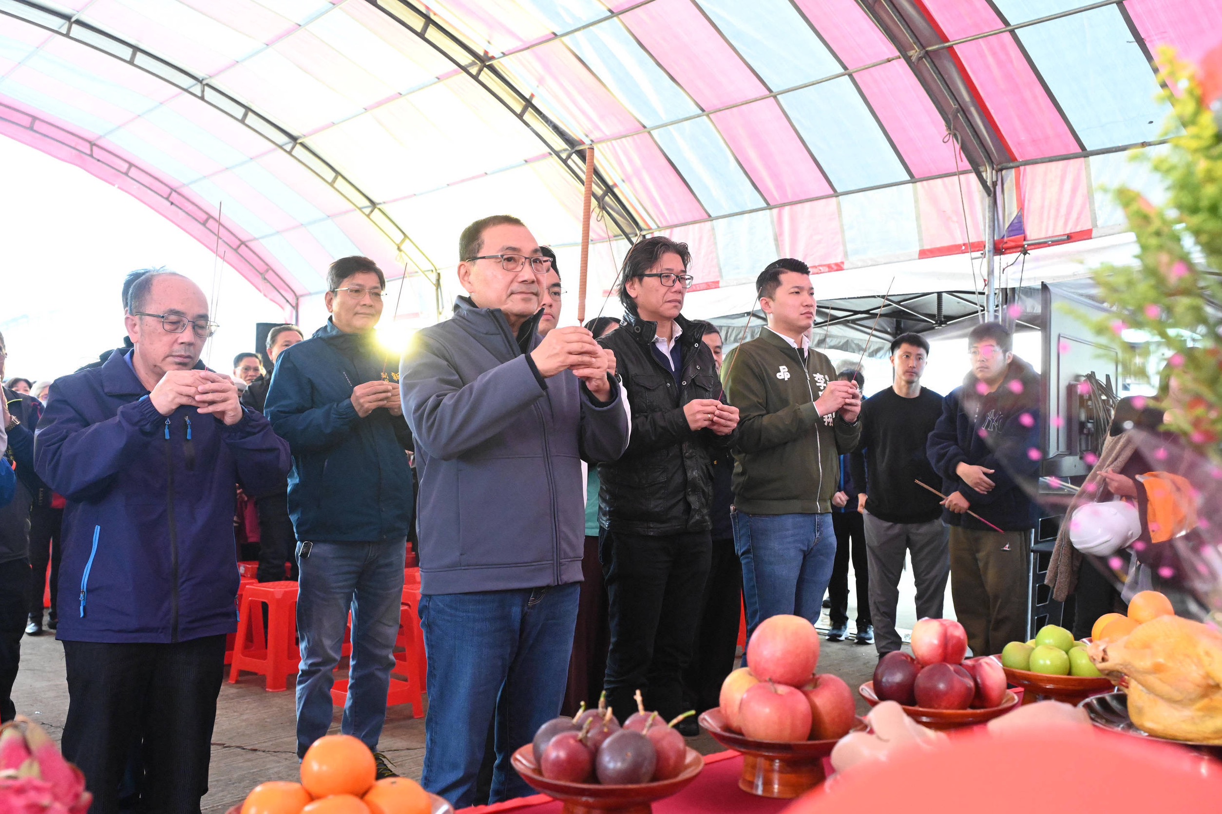 新北市長侯友宜今(14)日出席「貴子坑溪河川環境營造第二標工程」開工動土典禮。