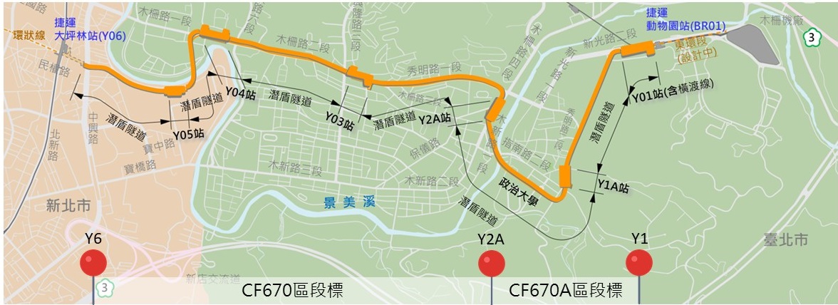 南環段路線圖(區段標)