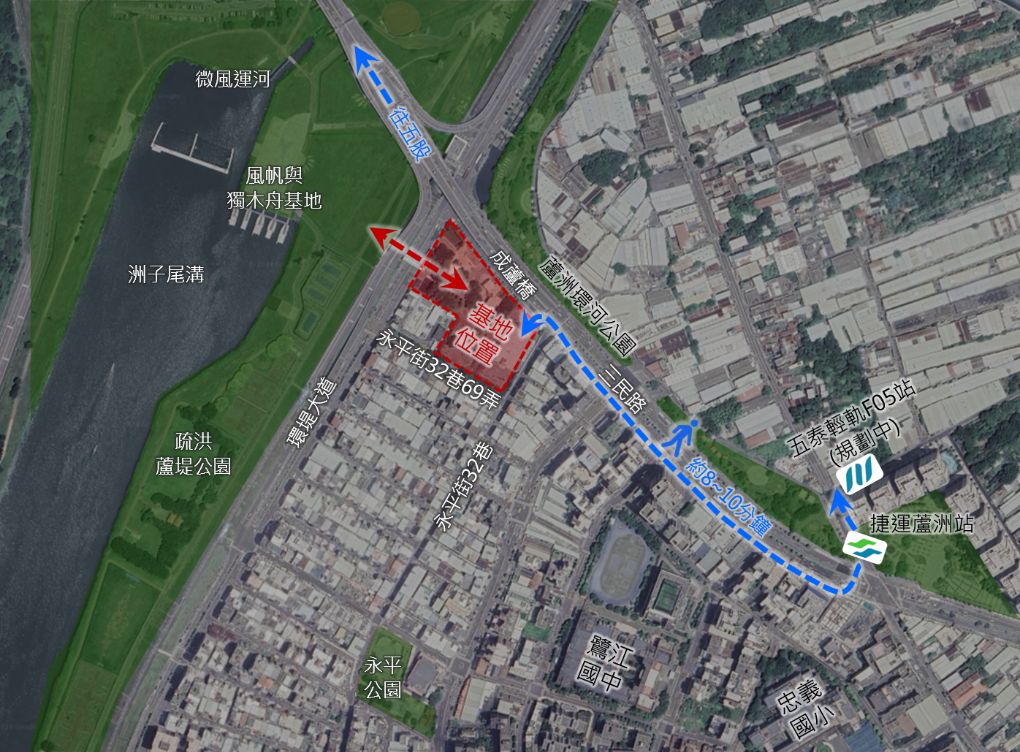 蘆洲區光華段社宅基地位置。