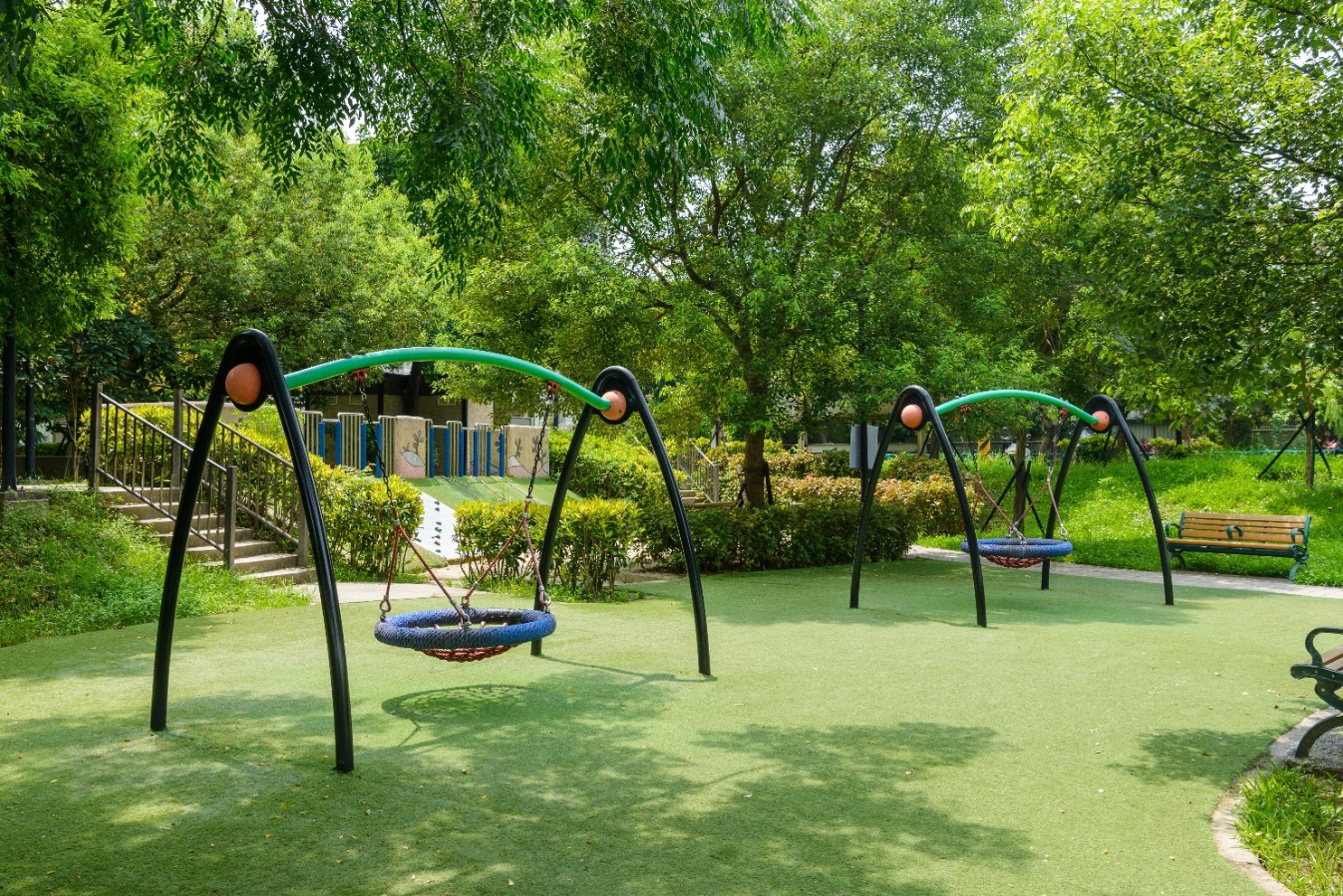 樹林區的鹿角溪公園，不僅是特色共融公園，亦是本市全齡化公園的代表之一