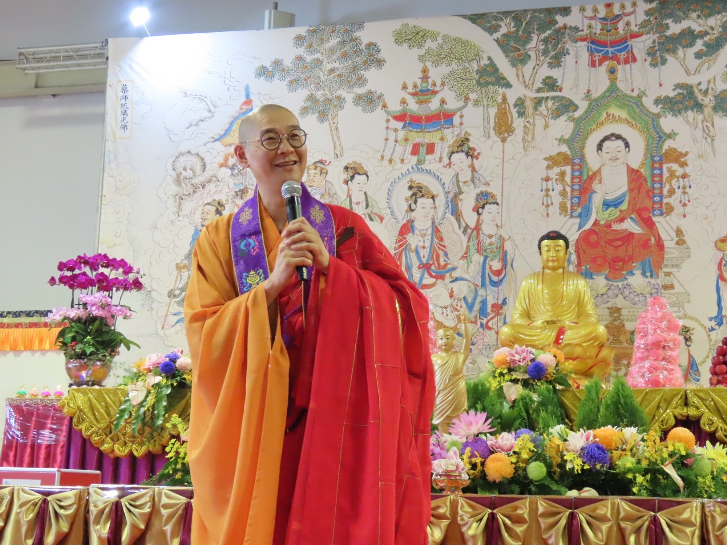 廣修禪寺住持大慧法師表示感謝佛陀降世洗滌眾生煩惱、解脫生死輪迴。