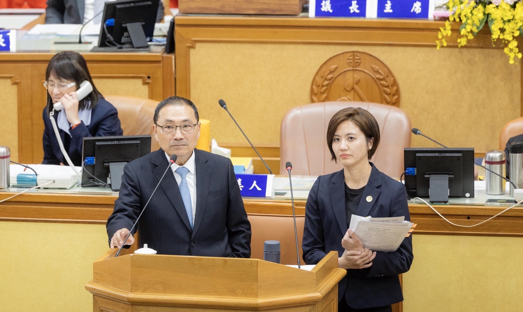 ▲新北市長侯友宜於市議會施政報告。(圖/新北市政府原民局提供)