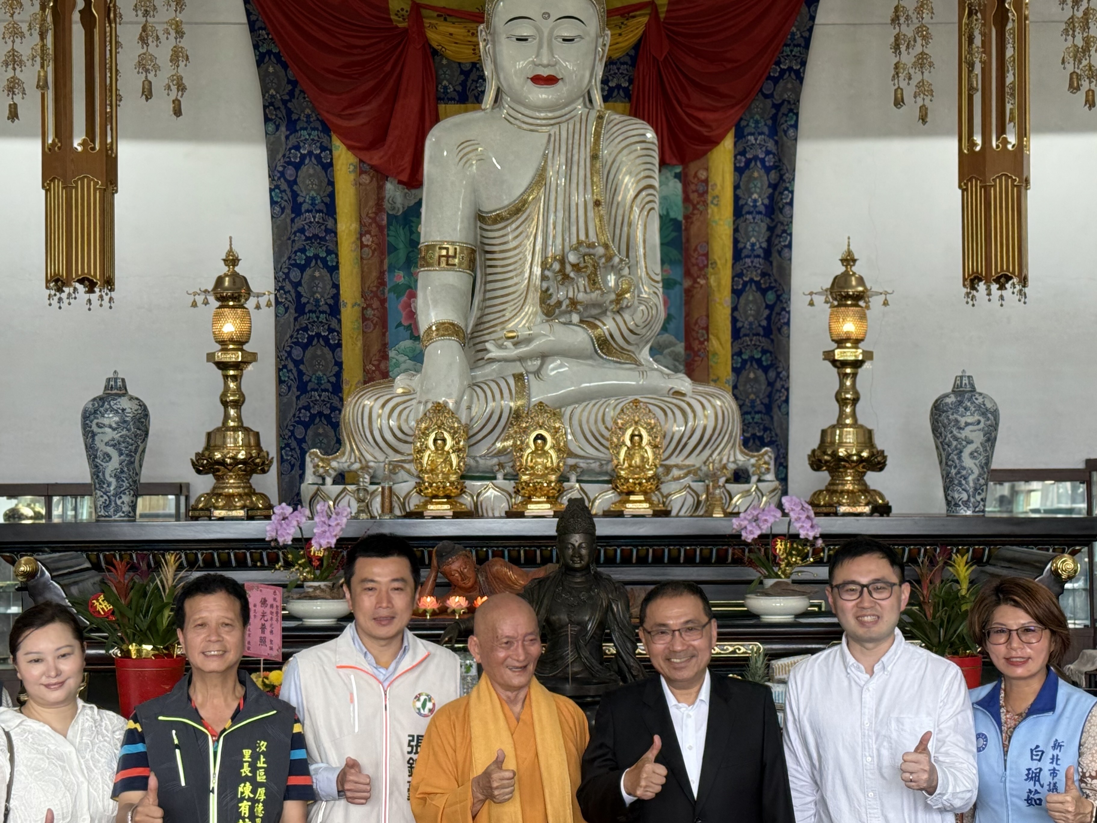 侯友宜致詞時提及，感謝聖覺寺秉持佛祖慈悲之心，推廣佛學文化，照顧新北以及這片土地。