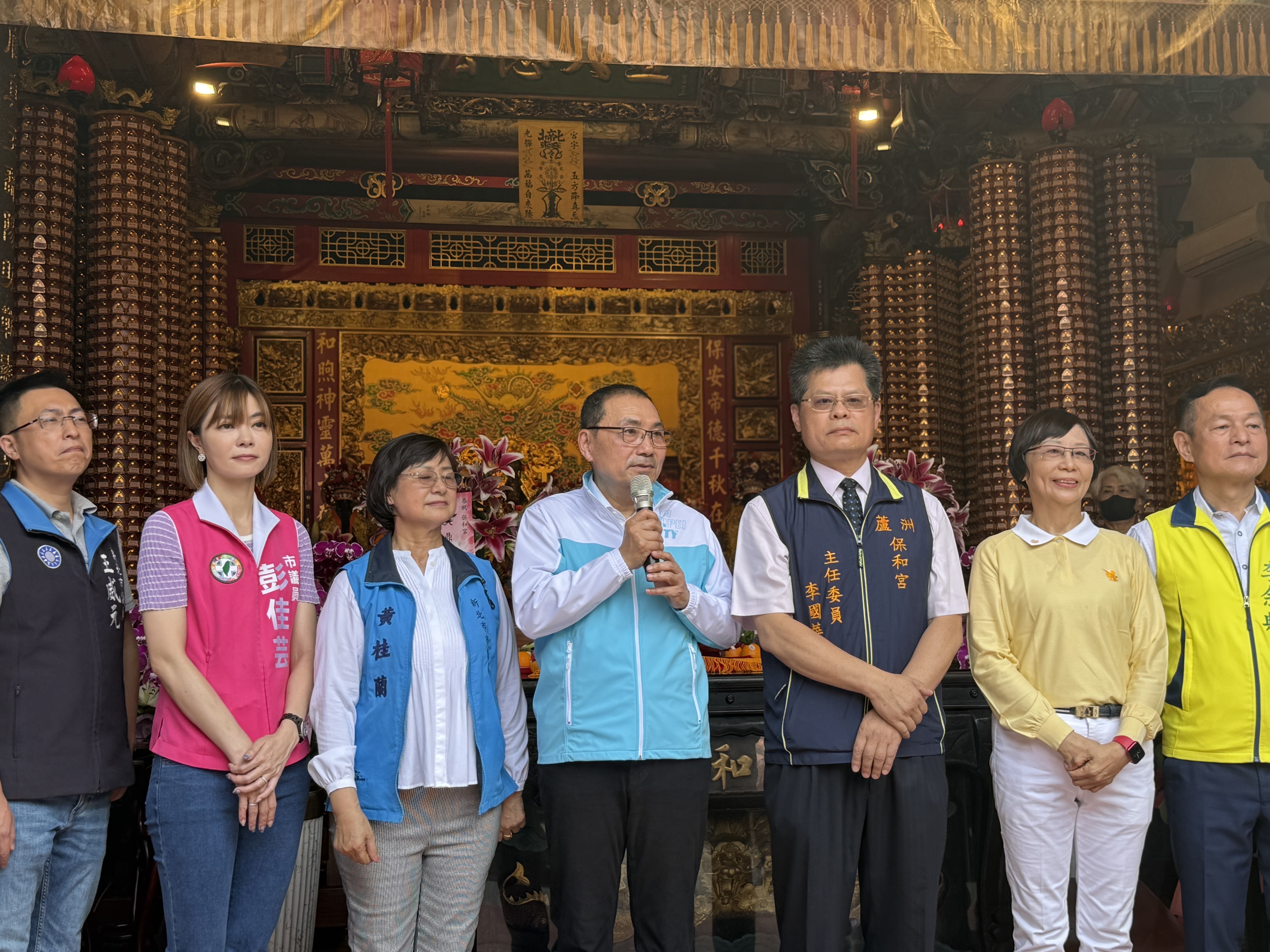 侯友宜致詞提及，感謝廟方長年對於地方弱勢團體的付出，妥善照顧市民朋友。