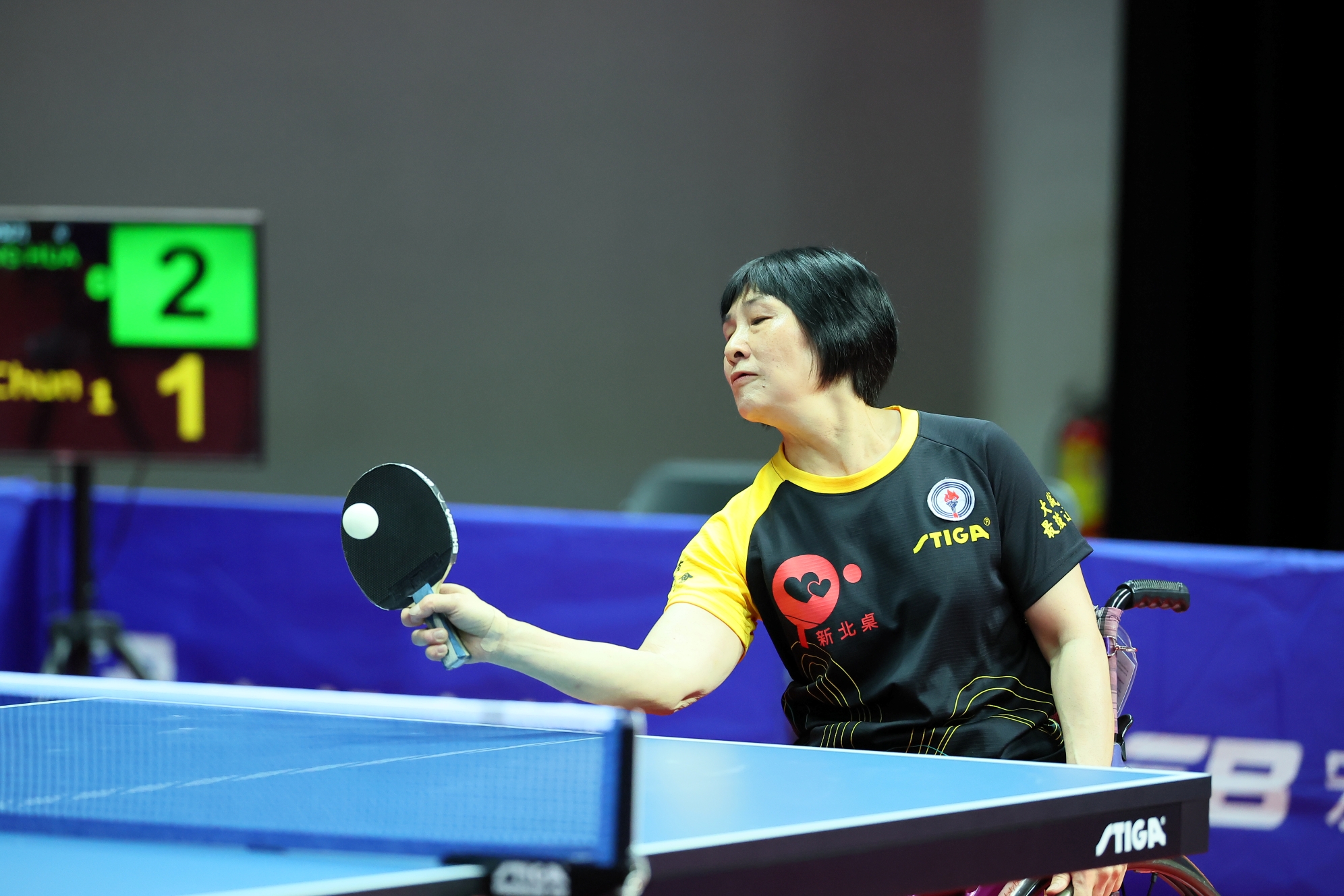  盧碧春世壯運首戰對決周虹華，20分鐘內，以3比0獲勝