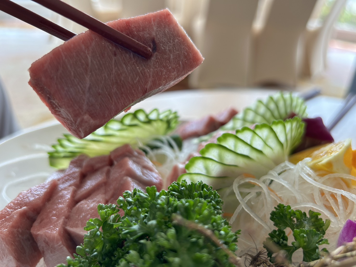 「魚藏餐廳」黑鮪魚生魚片 (淡水區漁會提供)