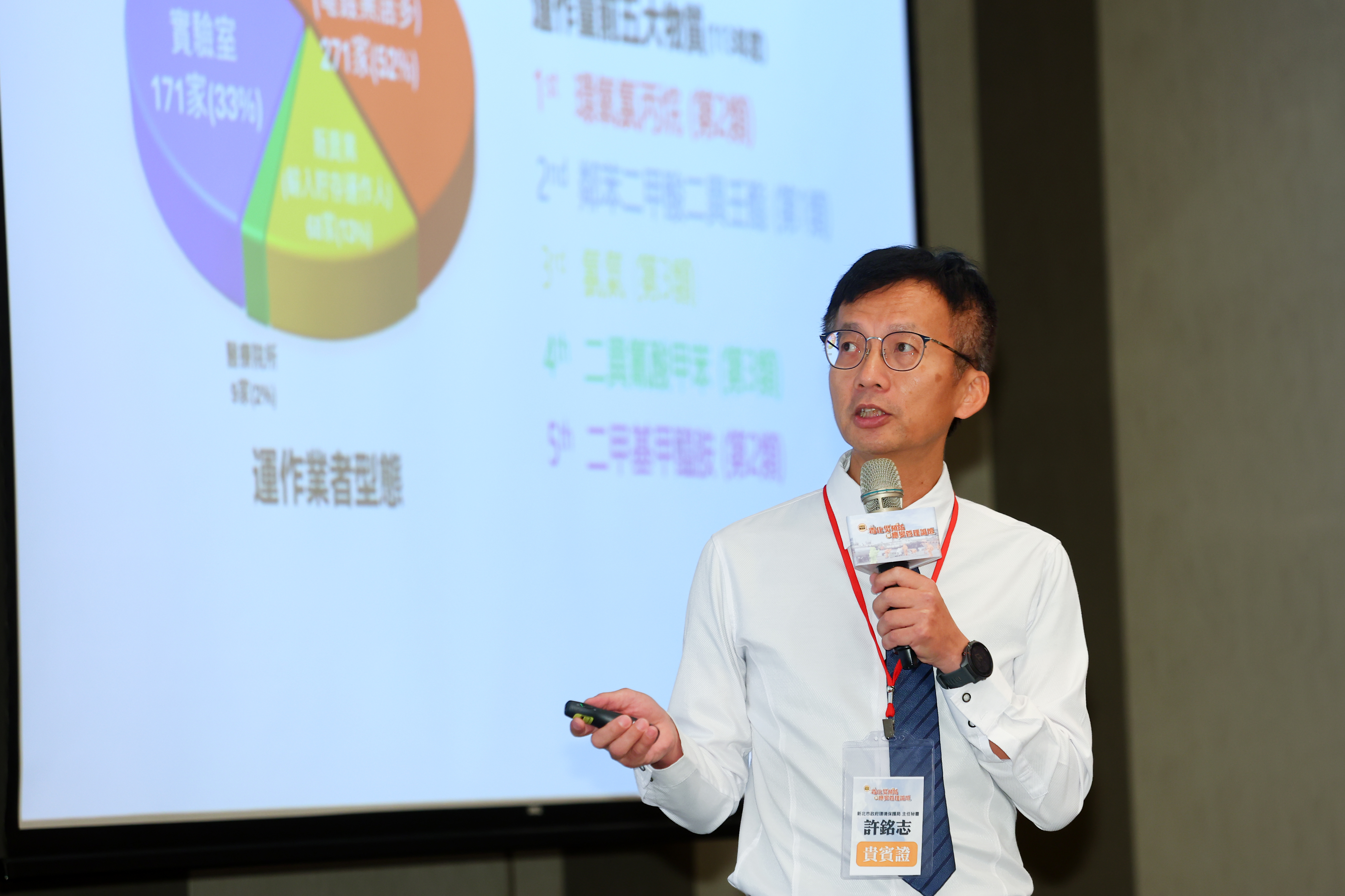 許銘志主任秘書分享新北市毒化災預防應變管理的實務經驗