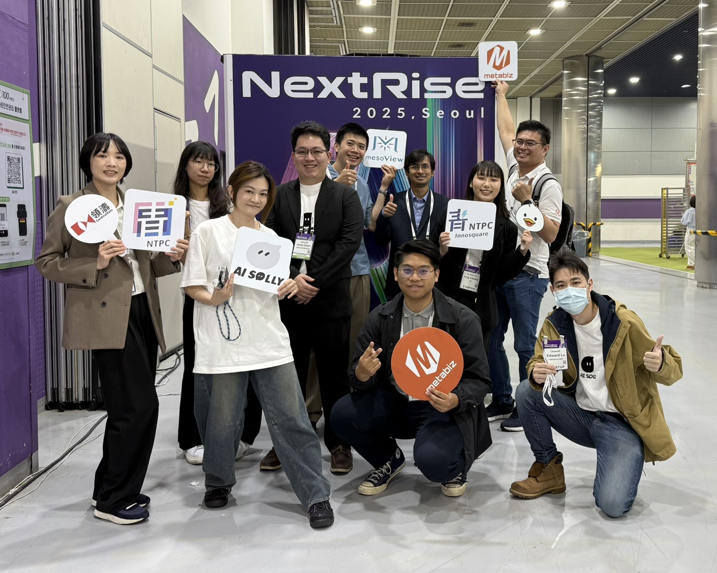 新北創力坊率領介觀生醫、宇宙製造及用益網路科技等三組新創團隊，赴韓國參加2025 NextRise。