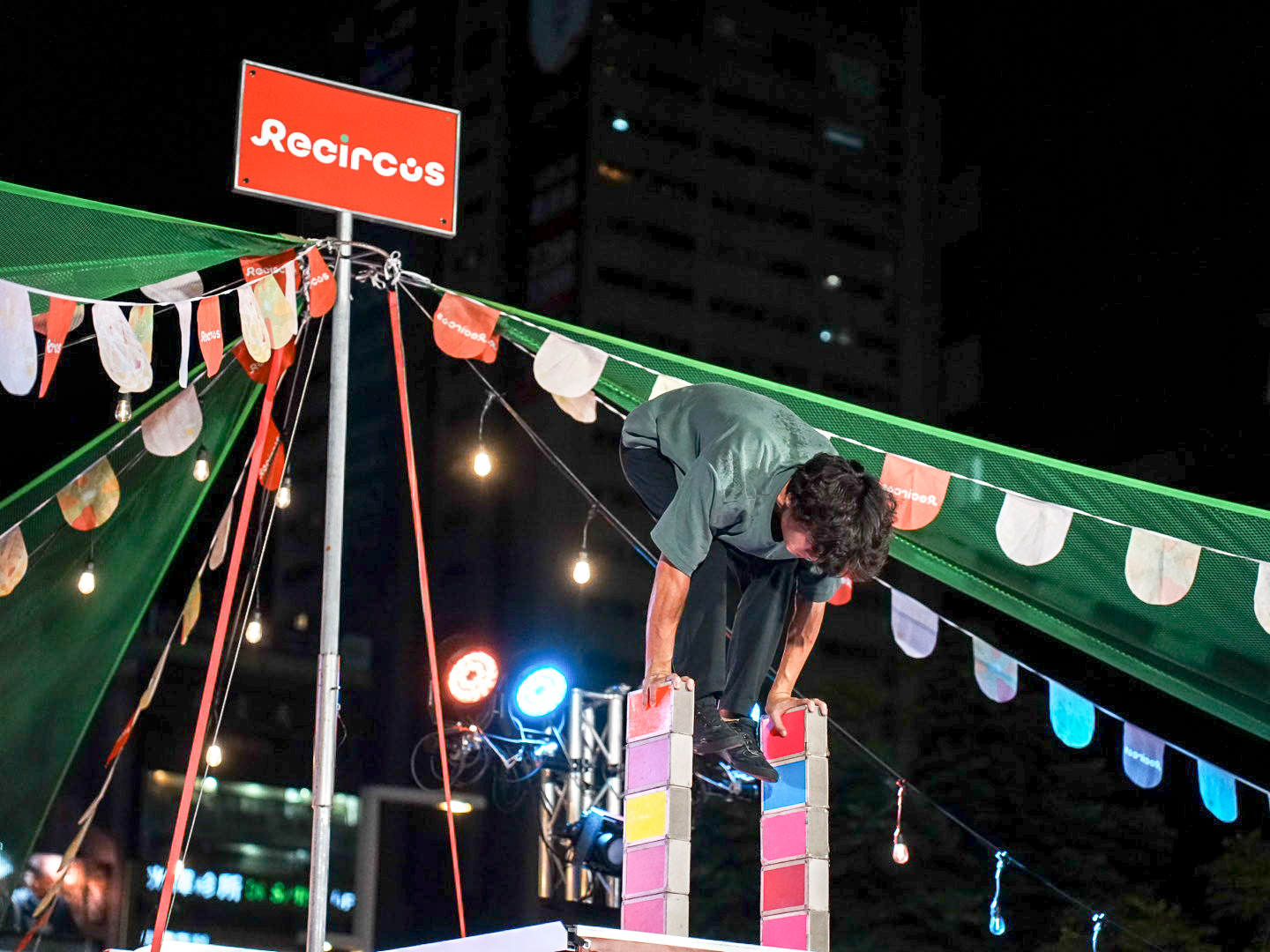 「天馬城邦」的 Recircus 移動綠劇場，以永續為核心，主打低碳足跡、可移動舞台。