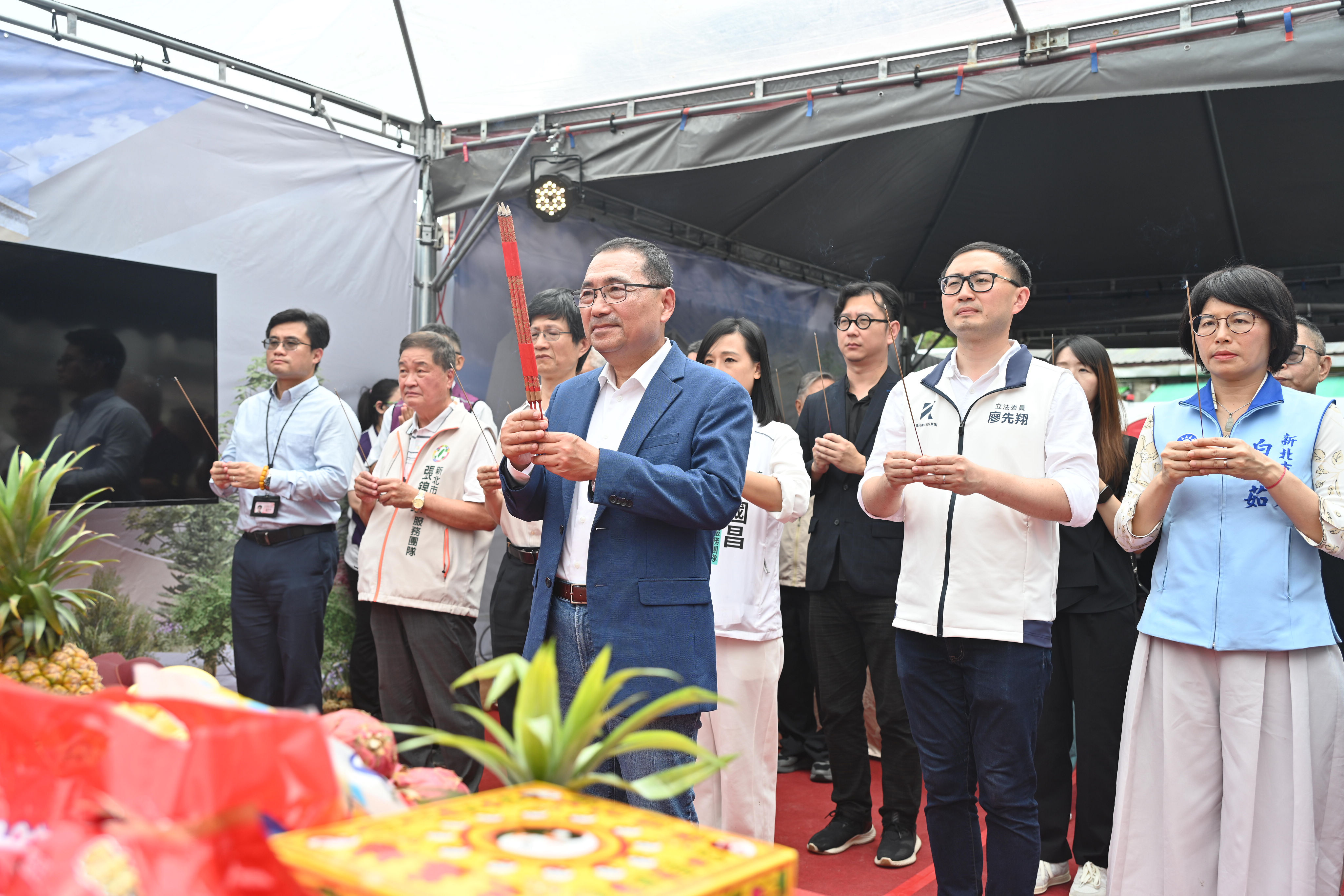 侯友宜期待打造鄰里共融新型市場，帶動地區發展。