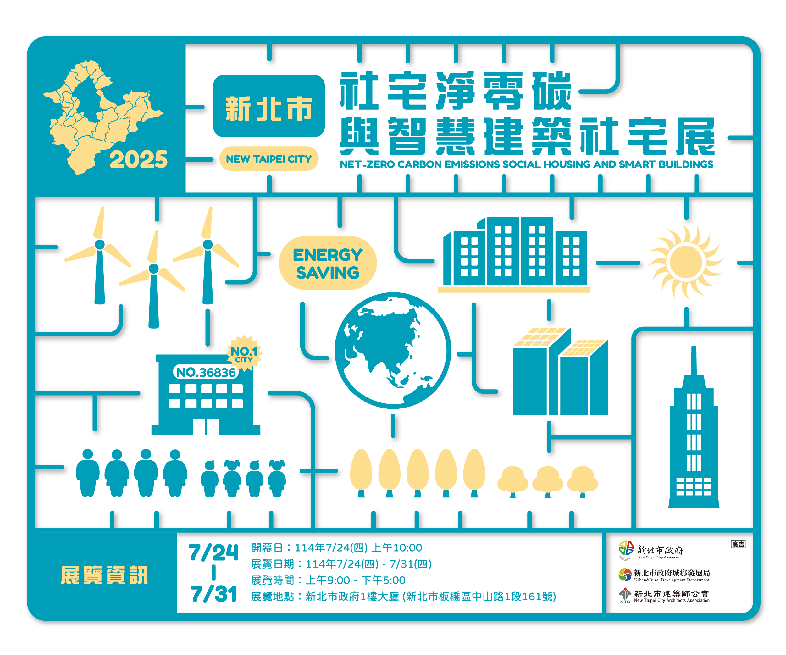 「新北社宅淨零碳與智慧建築社宅展」展期資訊。
