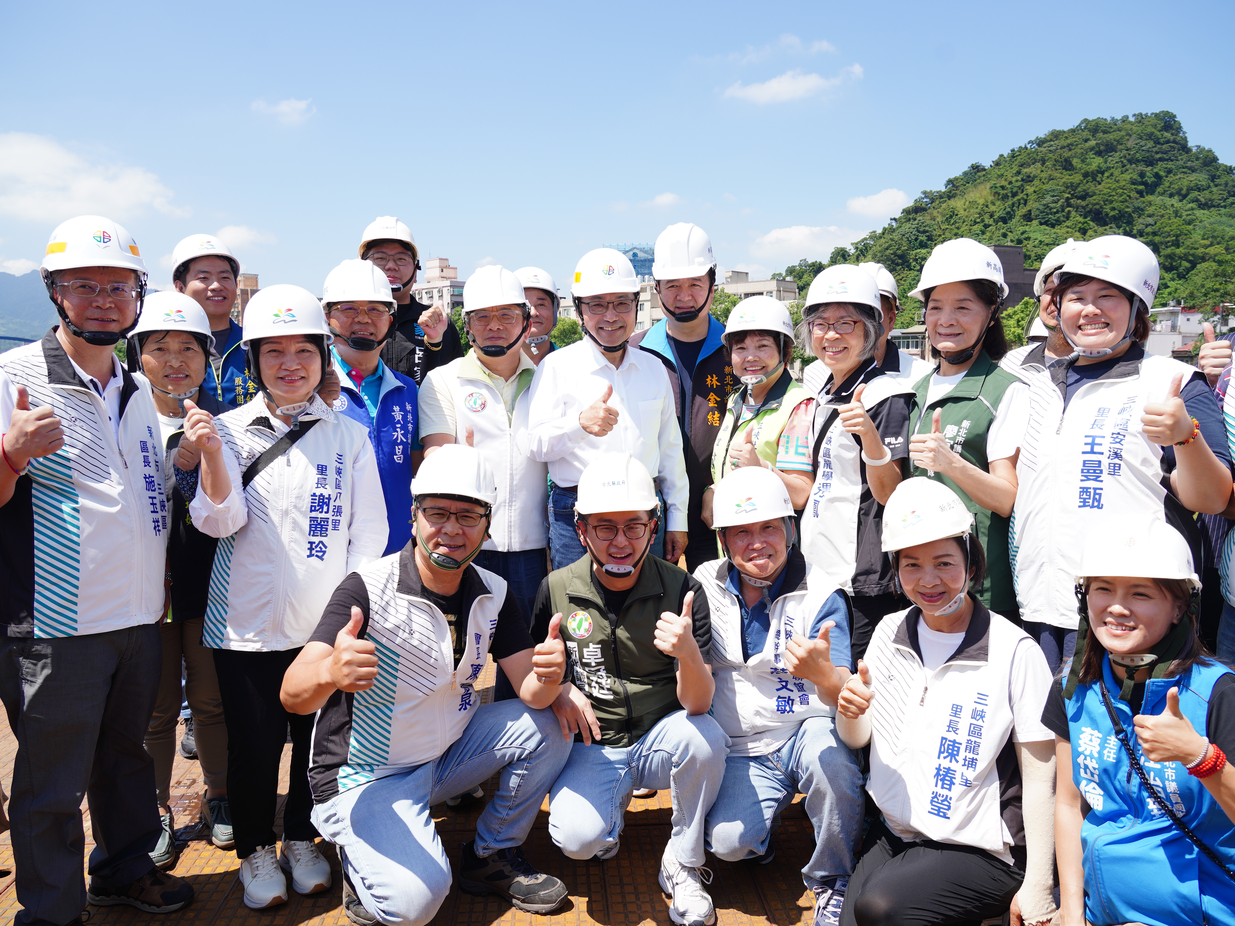 侯友宜市長視察長福橋改建工程，改建後將符合三峽河防洪標準