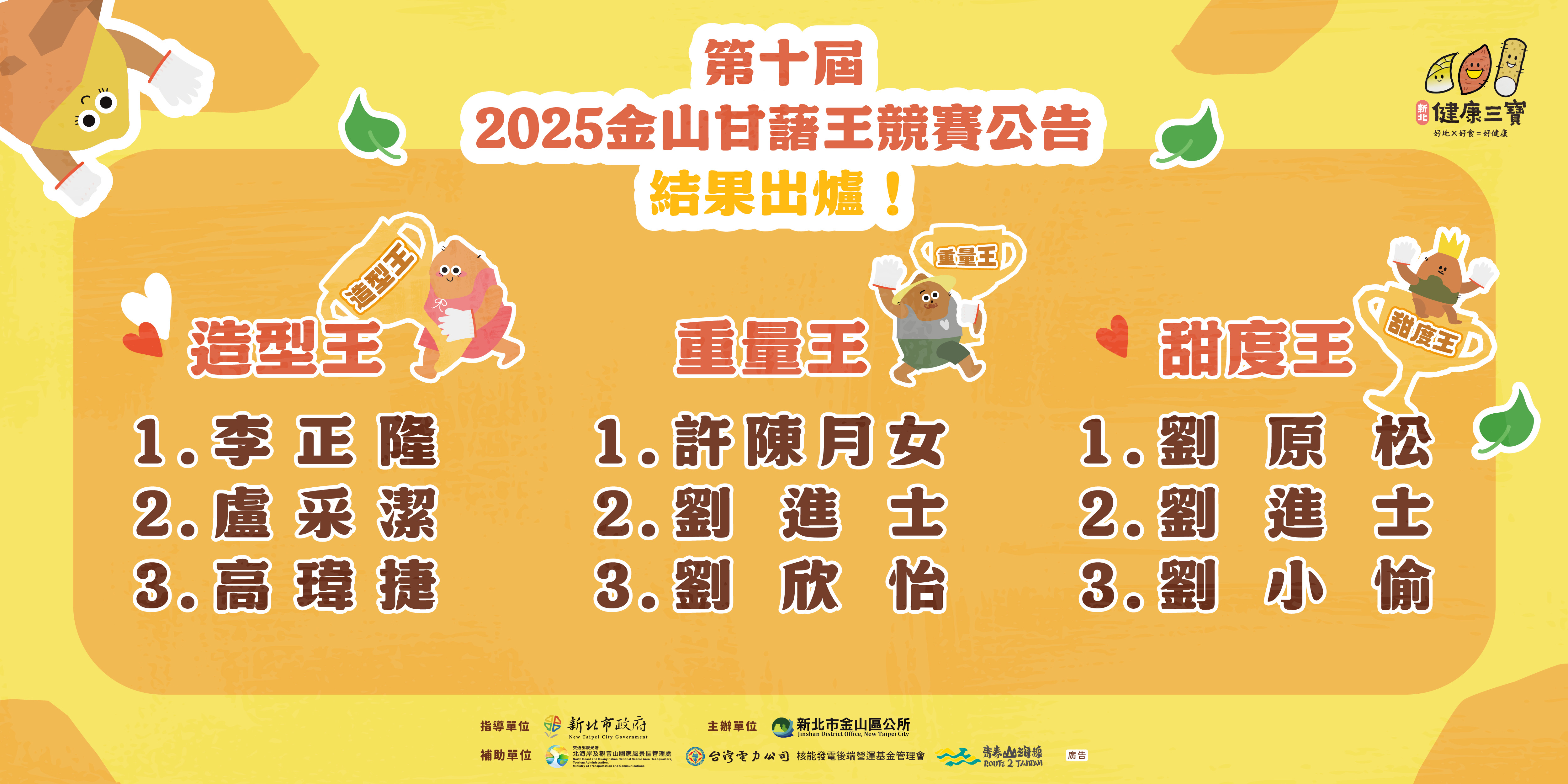 第十屆金山甘藷王競賽結果公告