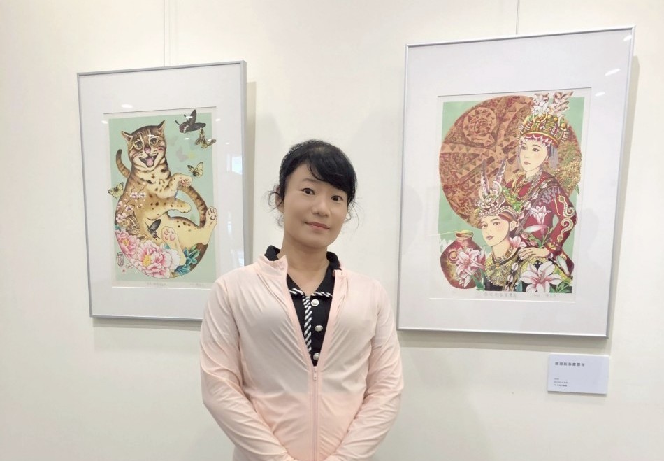 藝術家陳苾文與《如歌的行板》創作個展作品合照