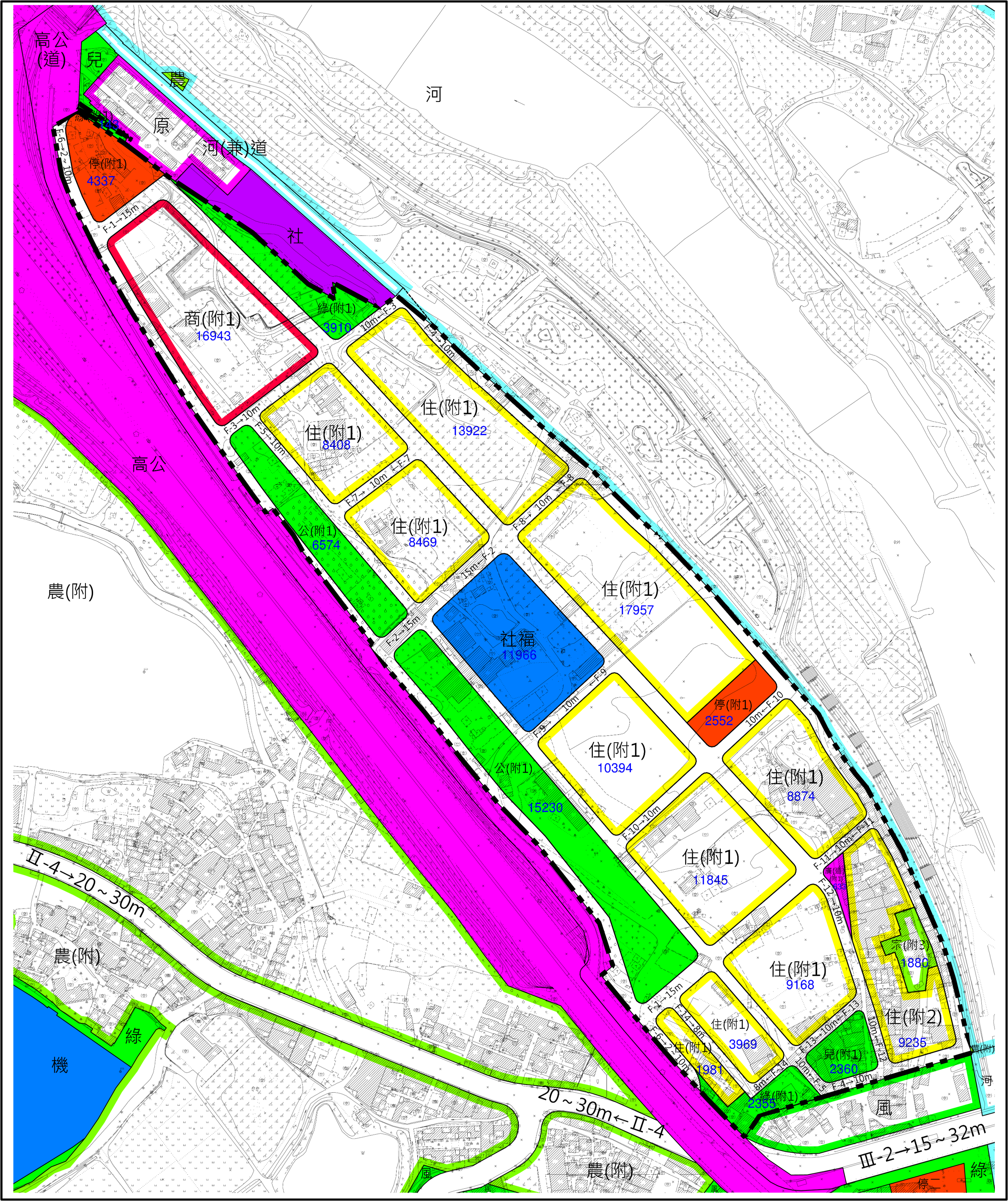 開發後區內將有社會住宅、公園綠地等設施。新北市地政局提供