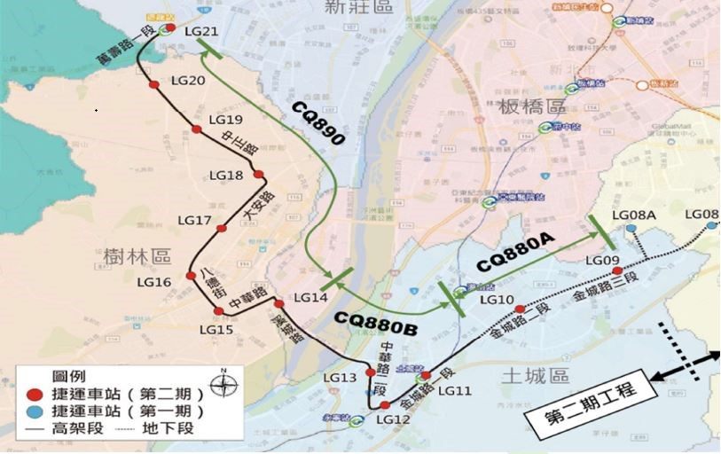 土城樹林線路線圖