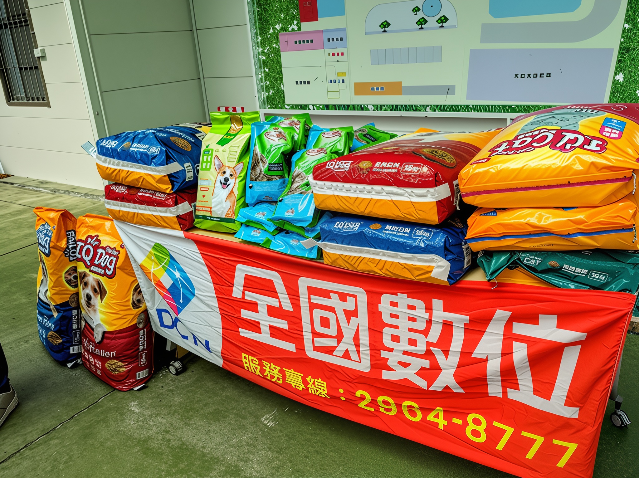  滿滿的飼料堆疊成愛心的力量