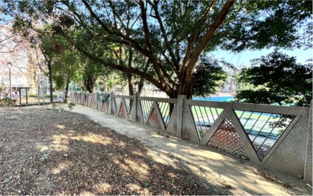 廣場改善前，打開新北高工圍牆、營造開闊視覺。