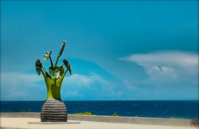 跳石海岸海天一色美景