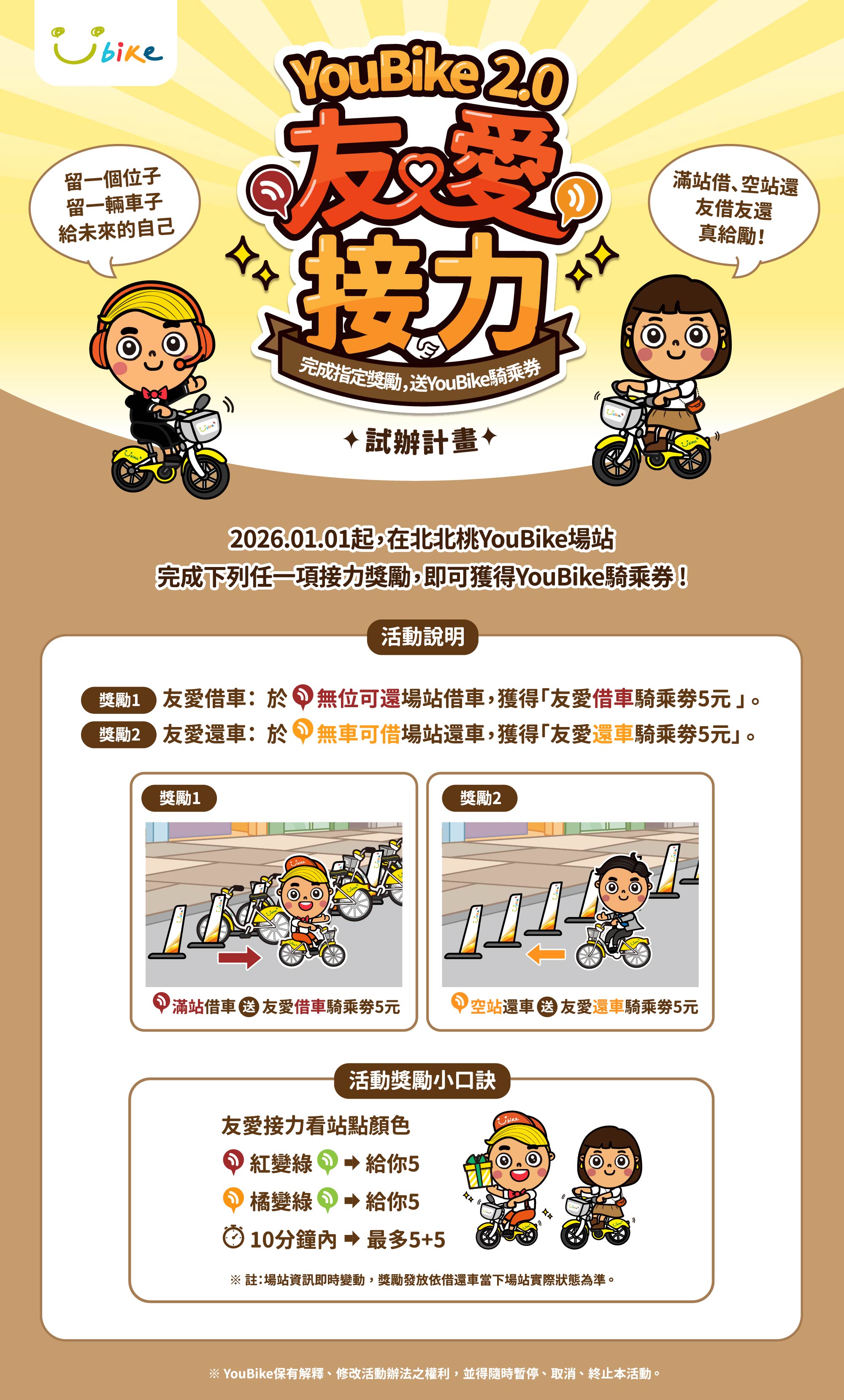 YouBike 2.0友愛接力小口訣