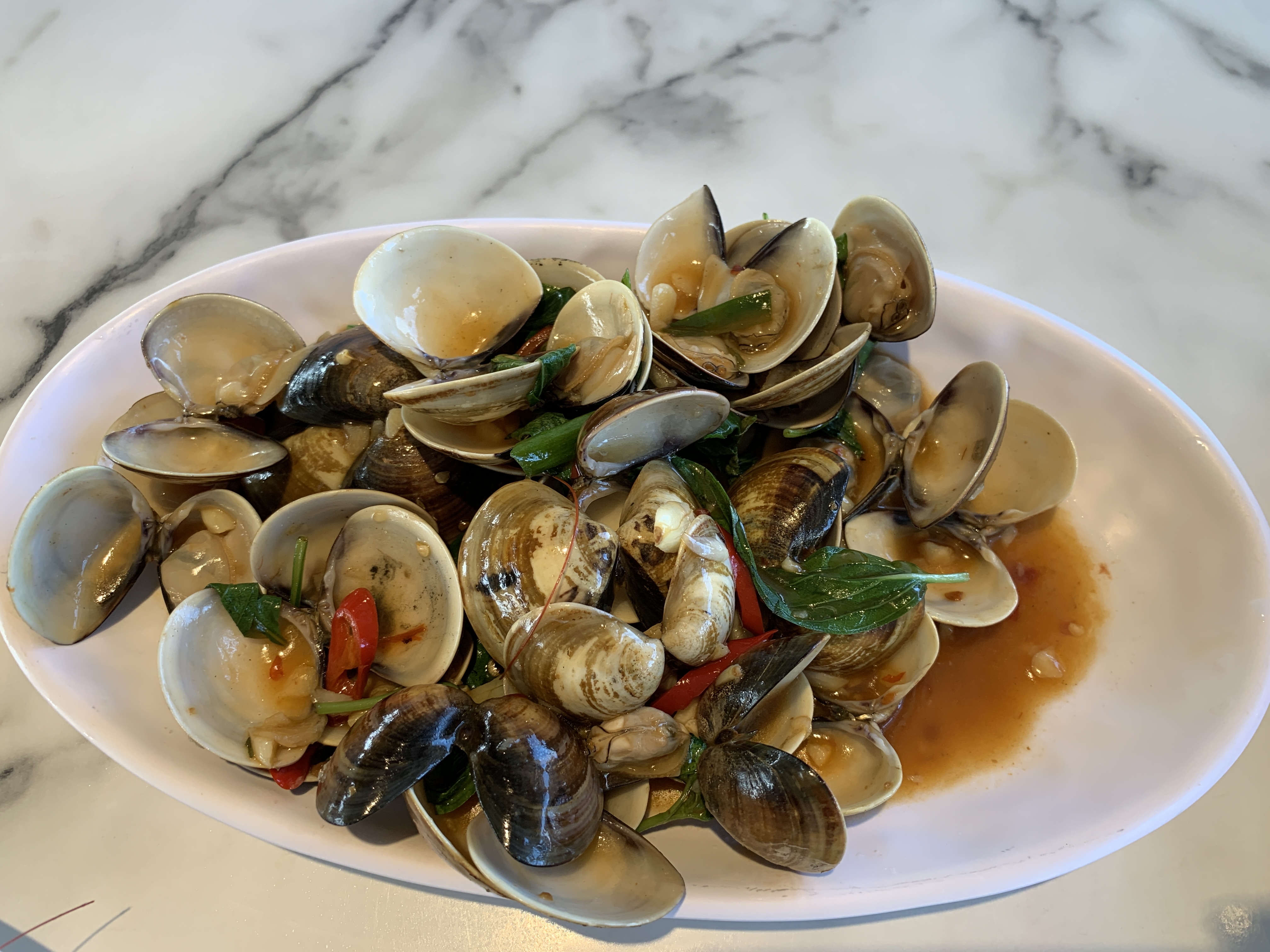 「大胖活海產」炒蛤蠣