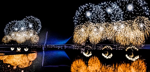  今年閃耀新北1314跨河煙火模擬圖